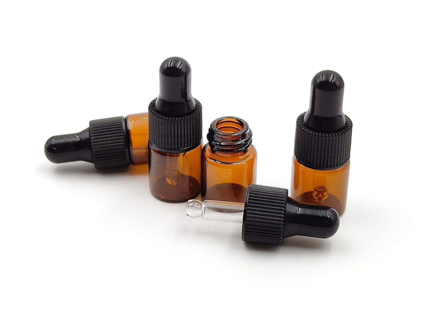 YYNGJCK 15Packs 2ml Tiny Amber Glass Mini Dropper Bottles for Essential Oils, Cosmetics, and Liquid Small Empty Travel Sample Vials with Dropper and Black Caps