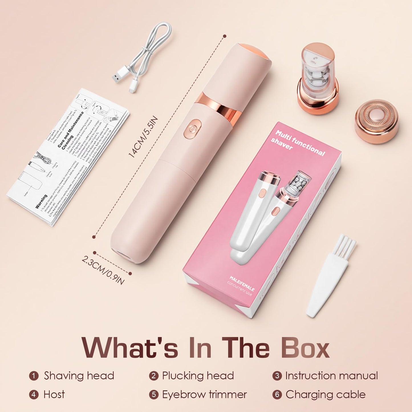 Pxiluyna Pro 3.0 Women Face Epilator,2-in-1 Facial Epilator & Body Shaver,Painless Facial Hair Removal Rechargeable Portable Facial Hair Remover for Face, Hand, Legs, Washable Pink