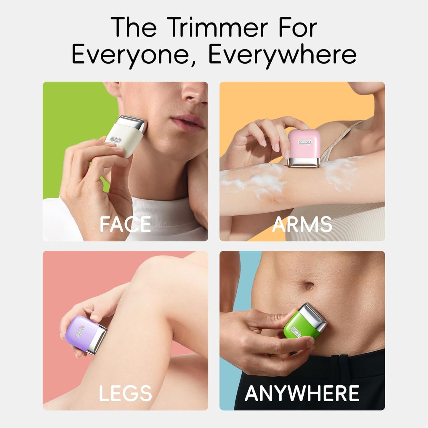 Electric Razors for Women - IPX7 Waterproof Bikini Trimmer | Portable USB-C, Multi Shaving Modes, Porcelain White