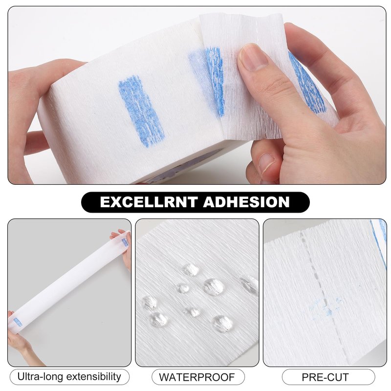 woonfond Disposable Barber Paper Neck Strips, Soft Stretchy Self-Adhesive Neck Strips for Hair Cutting, Barber Shop & Salon Supplies (12)