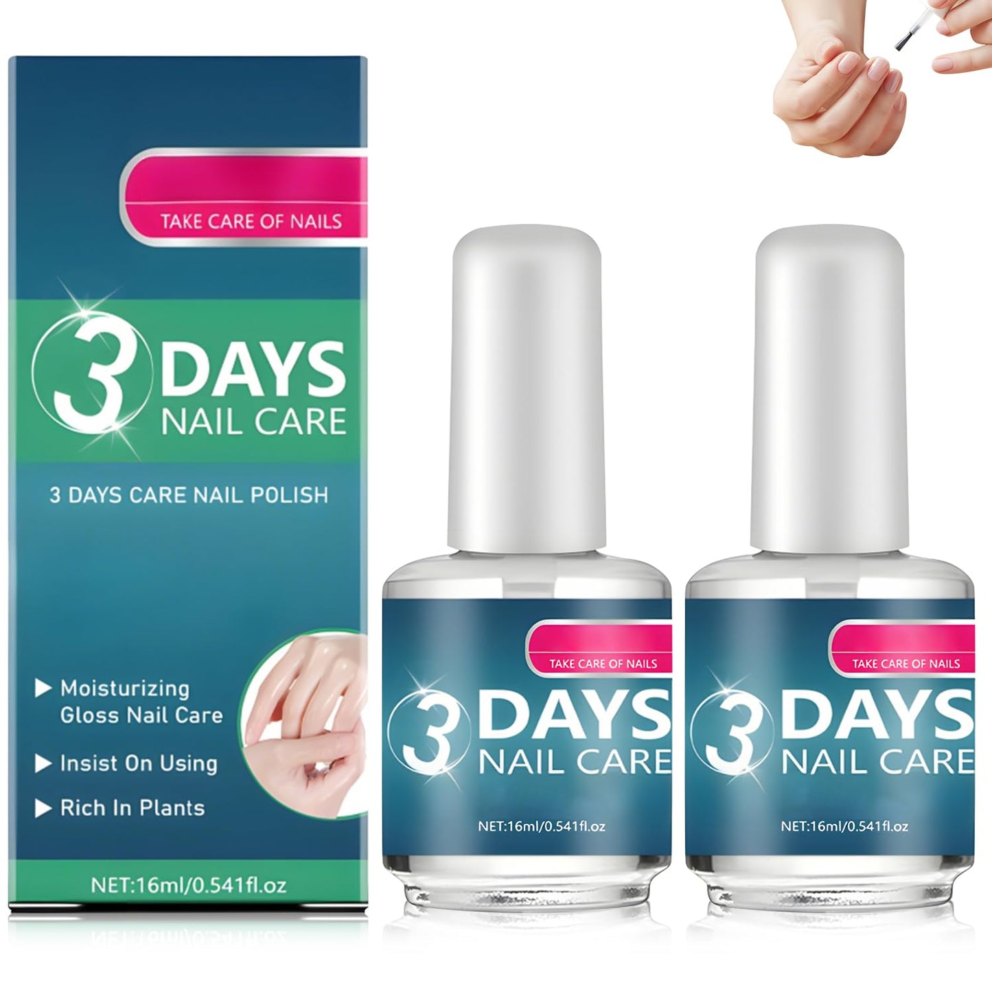 Keratin Amino Acid Nail Care Set - 2 PCS Strengthening Treatment for Dry, Weak, Fragile Nails