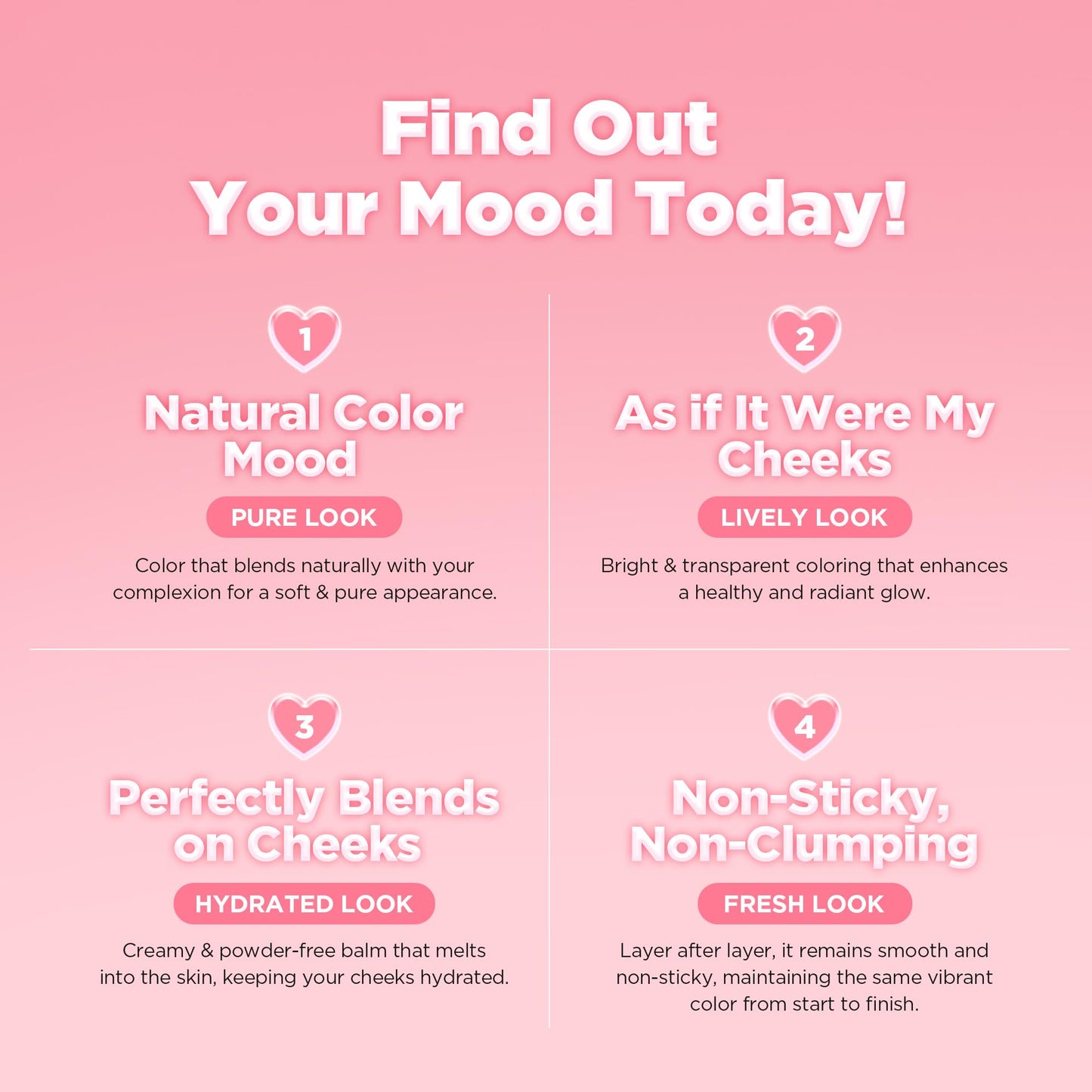 lilybyred Luv Beam Cheek Balm | Heart-Shaped Korean Cream Blush, Semi-Matte Finish, Long-Lasting, Blendable & Buildable, Soft Creamy Texture, Lightweight, Natural Flush, 0.12 oz. (14 Rosy Beam)