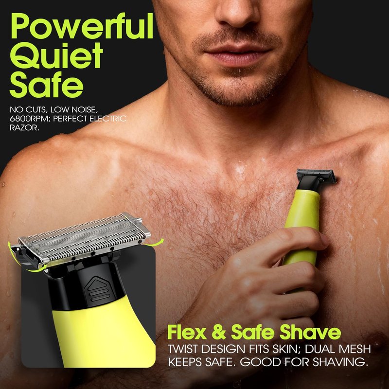 DSP Electric Beard Trimmer, Face & Body Hair Trimmer for Men, Travel Lock, Low Noise, Electric Razor for Teen Boys, Facial Trimmer for Men, Waterproof