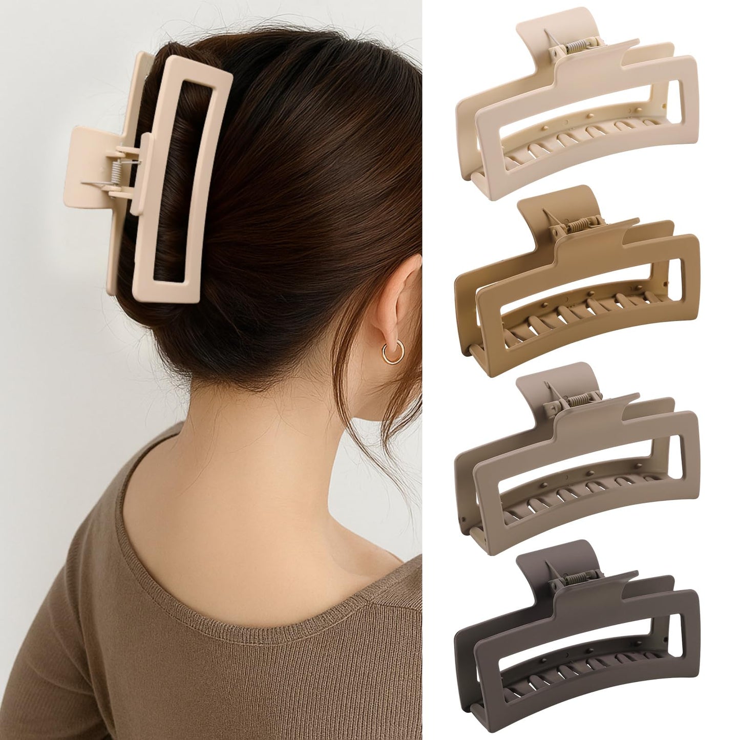 5 Inche Extra Large Claw Clips Hair Clips for Thick Hair and Long Hair, 4 Pack Xl Jumbo Claw clips