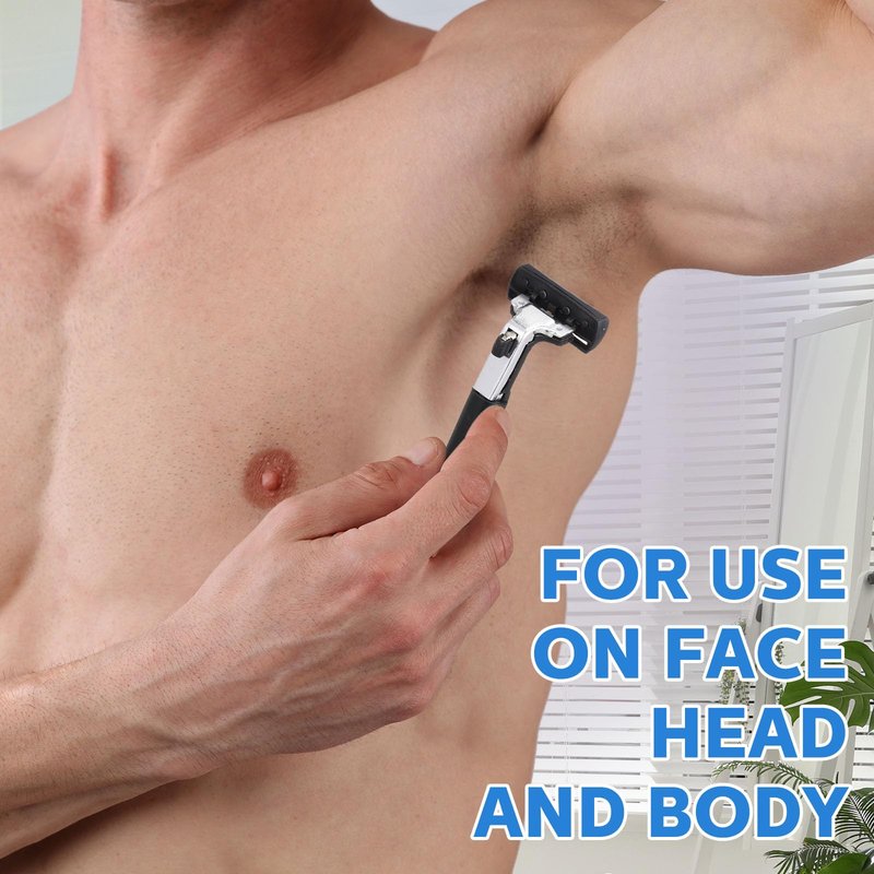Lanties 34 Pcs Refillable 6-blade Disposable Razors for Men Set Sensitive Skin Razors Shaving Kit for a Smooth and Comfortable Shave, 2 Handle and 32 Cartridges