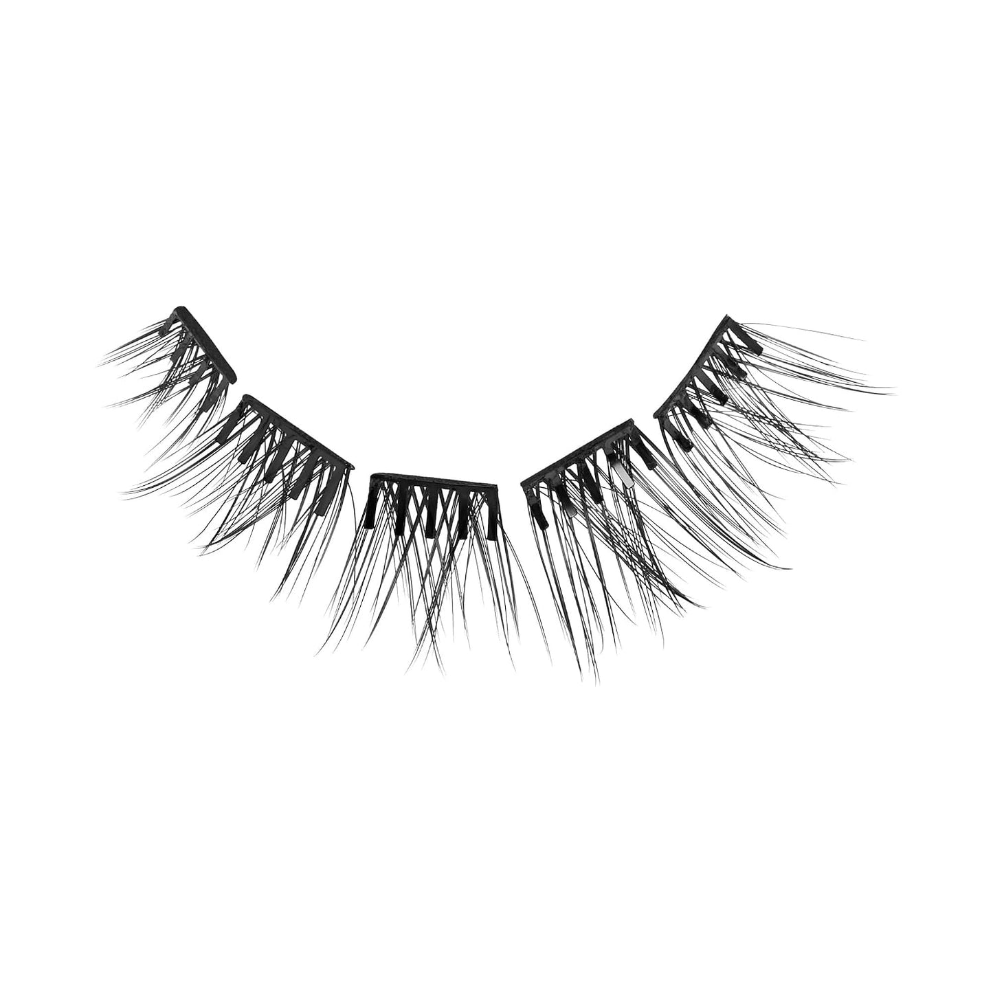 Kiss Impress Falsies Self-Adhesive Eyelashes - Glam Volume Lashes, 12mm-14mm, Black, No Glue Needed, 36 Clusters