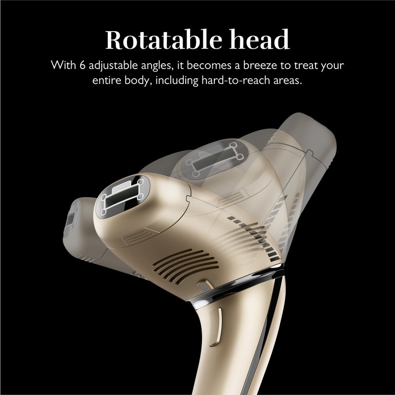 Silk'n 7 IPL Hair Removal Device for Women and Men, FDA-Cleared Permanent Hair Reduction at Home, 360° Rotating Head, Galvanic + IPL Technology, 3 Smart Attachments, Skin Tone Sensor, Painless, Gold