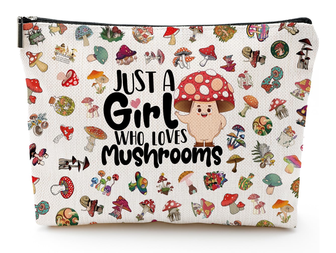 NONETH Mushroom Gifts, Mushroom Makeup Bag, Gifts for Women Teen Sister Friend Birthday Gifts