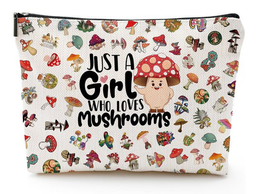 NONETH Mushroom Gifts, Mushroom Makeup Bag, Gifts for Women Teen Sister Friend Birthday Gifts