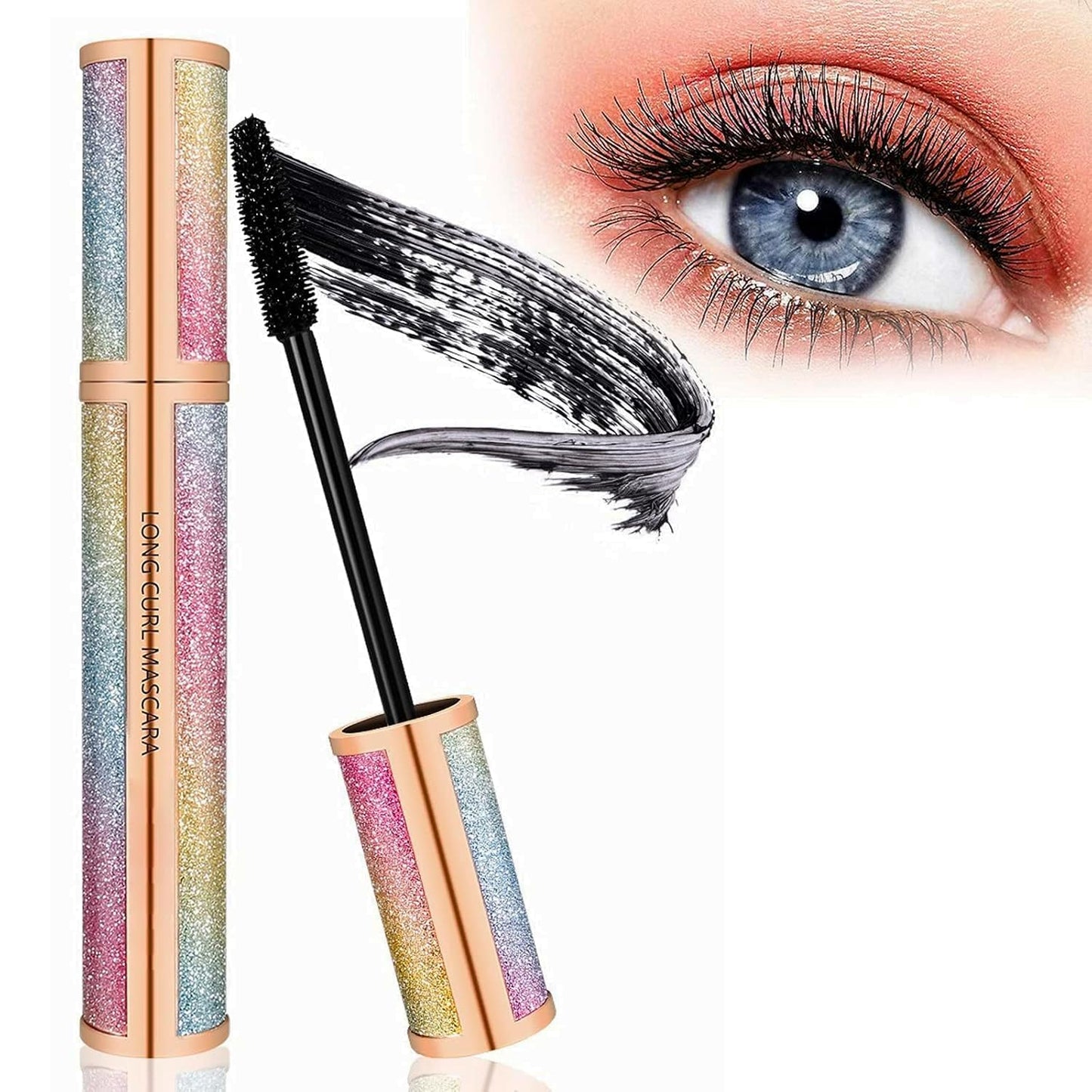 4D Silk Fiber Lash Mascara - Waterproof, Voluminous Eyelashes | Smudge-Proof, Hypoallergenic, Easy Application in Black