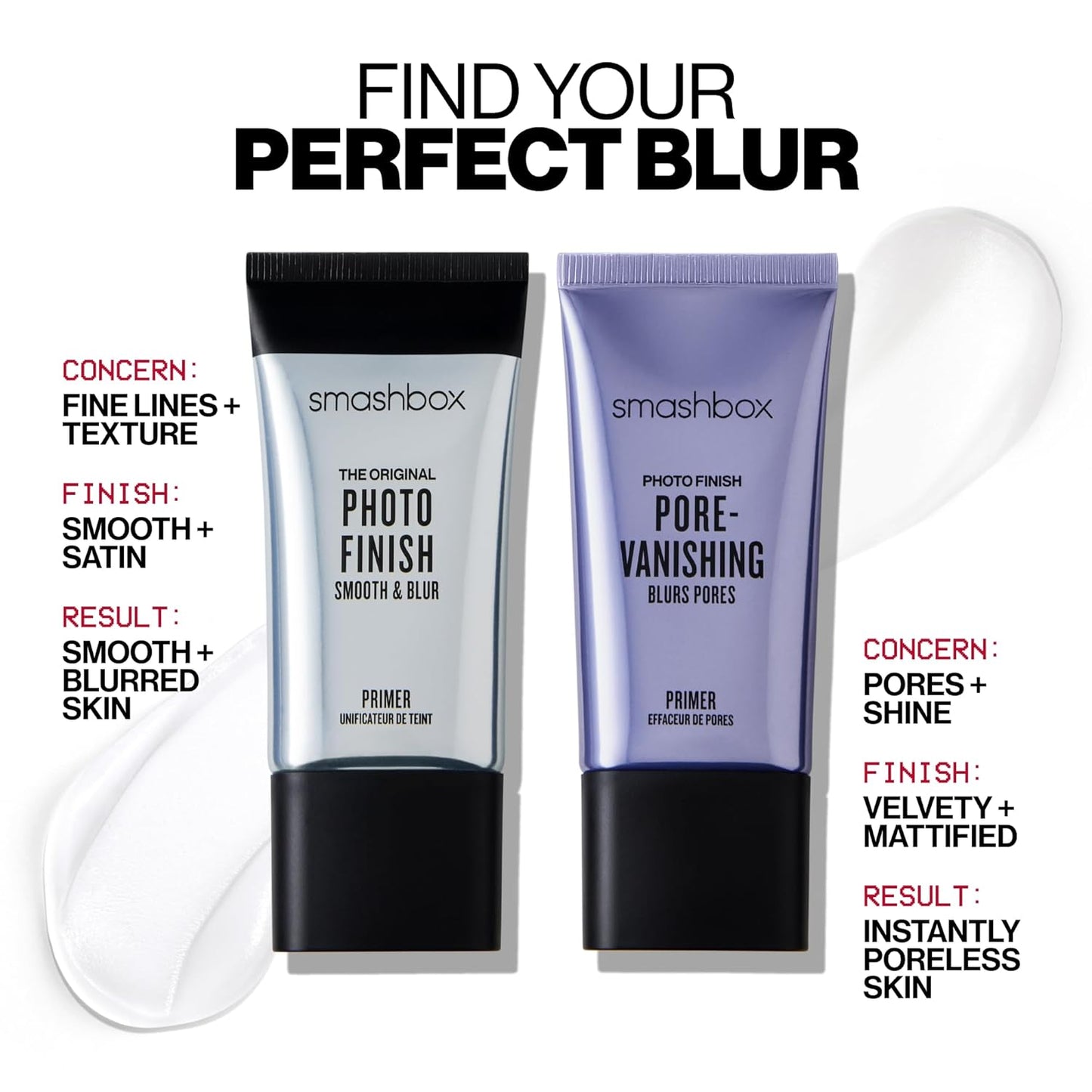 Smashbox Photo Finish Face Primers - Hydrating, Pore-Minimizing & Mattifying | Smooth Skin & Extend Makeup Wear