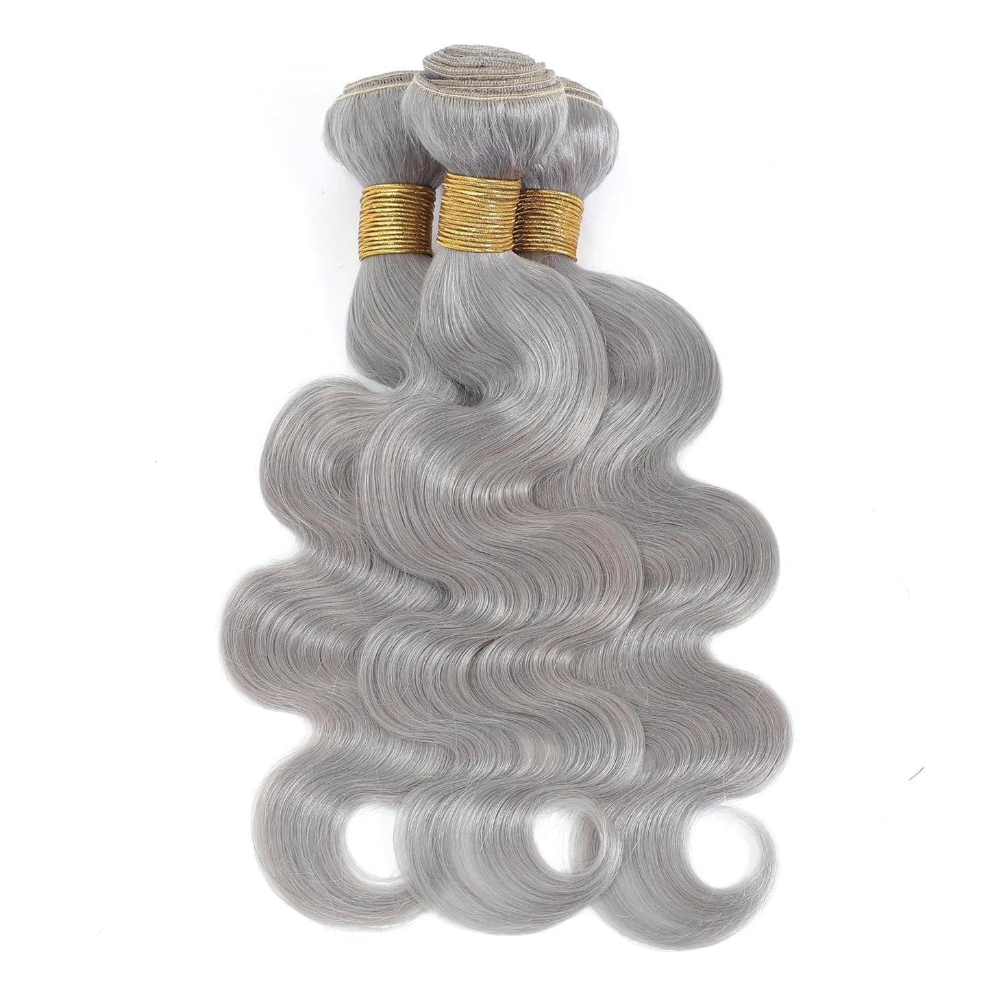 Grey Human Hair Bundles Gray Body Wave Bundle Silver Human Hair 3 Bundles 20 22 24 Inch 300g Brazilian Remy Gray Bundle