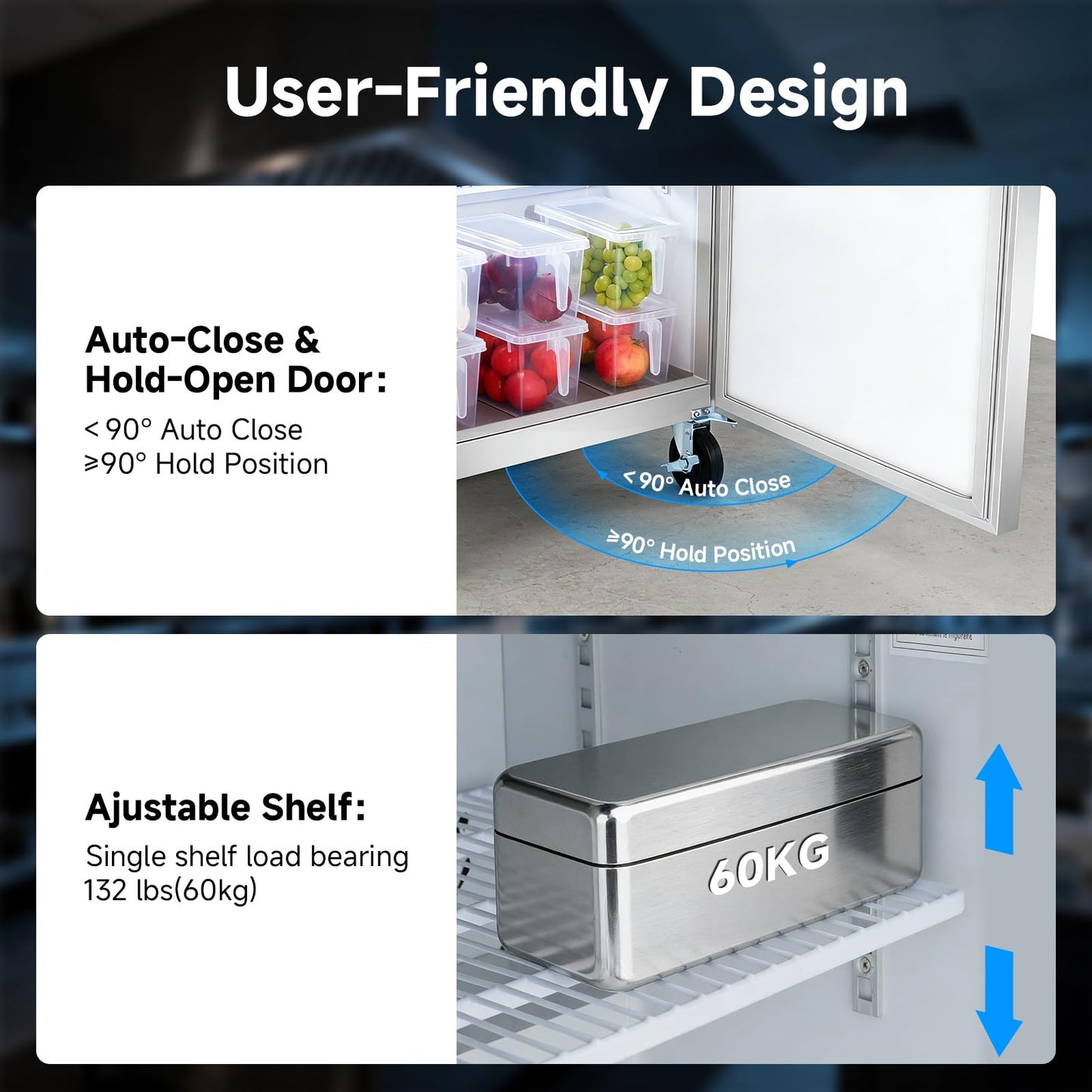 BODEGACOOLER 27" W Sandwich Prep Table Refrigerator, 8.03 Cu.Ft Pizza Prep Table, Commercial Salad Bar with Single Stainless Steel Door, 8*1/6 Pans, Cutting Board for Restaurant,Home,Cafe,Bakery