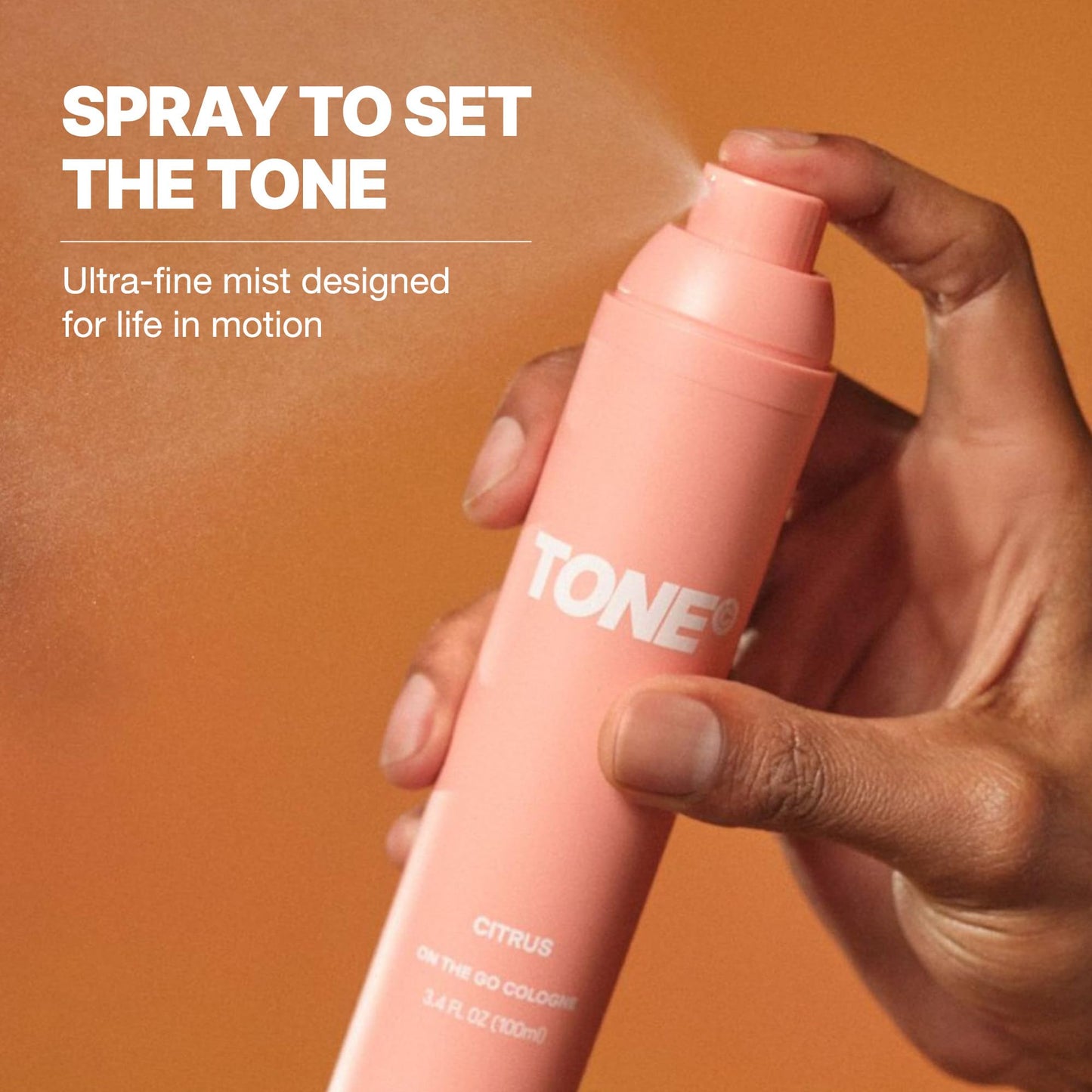 TONE Cologne & Body Mist for Men & Women | Citrus Cologne Spray | Notes of Grapefruit, Orange, and Pistachio | On The Go | Cologne and Perfume Mist, Travel Size Spray, 3.4 oz