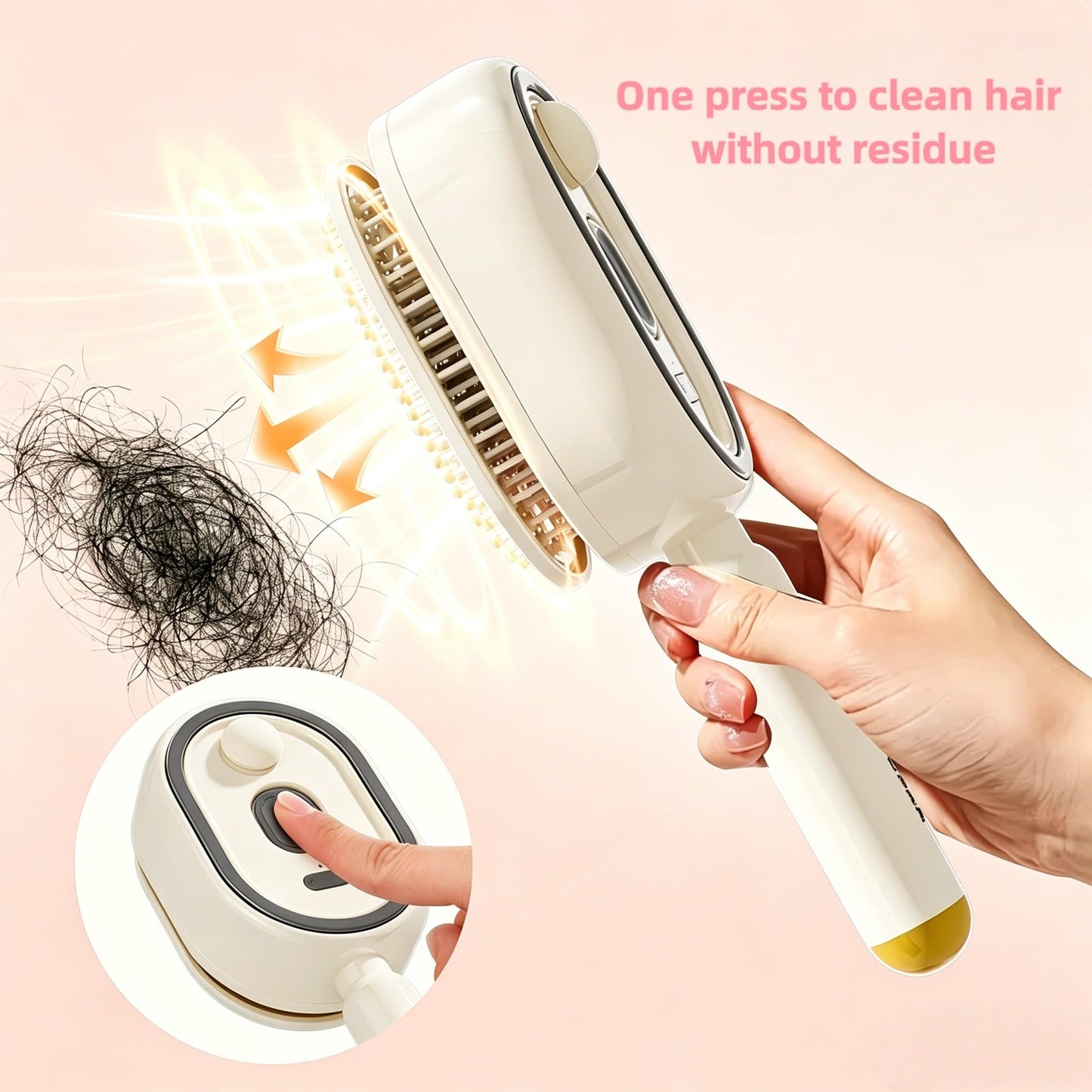 Electric Spray Air Cushion Massage Comb 2026 Electric Steaming Hair Brush for Cleaning Knotted Hair Oil Atomization Reduce Frizz Nourishes Hairs Straight Curly Thick Hair (Purple)