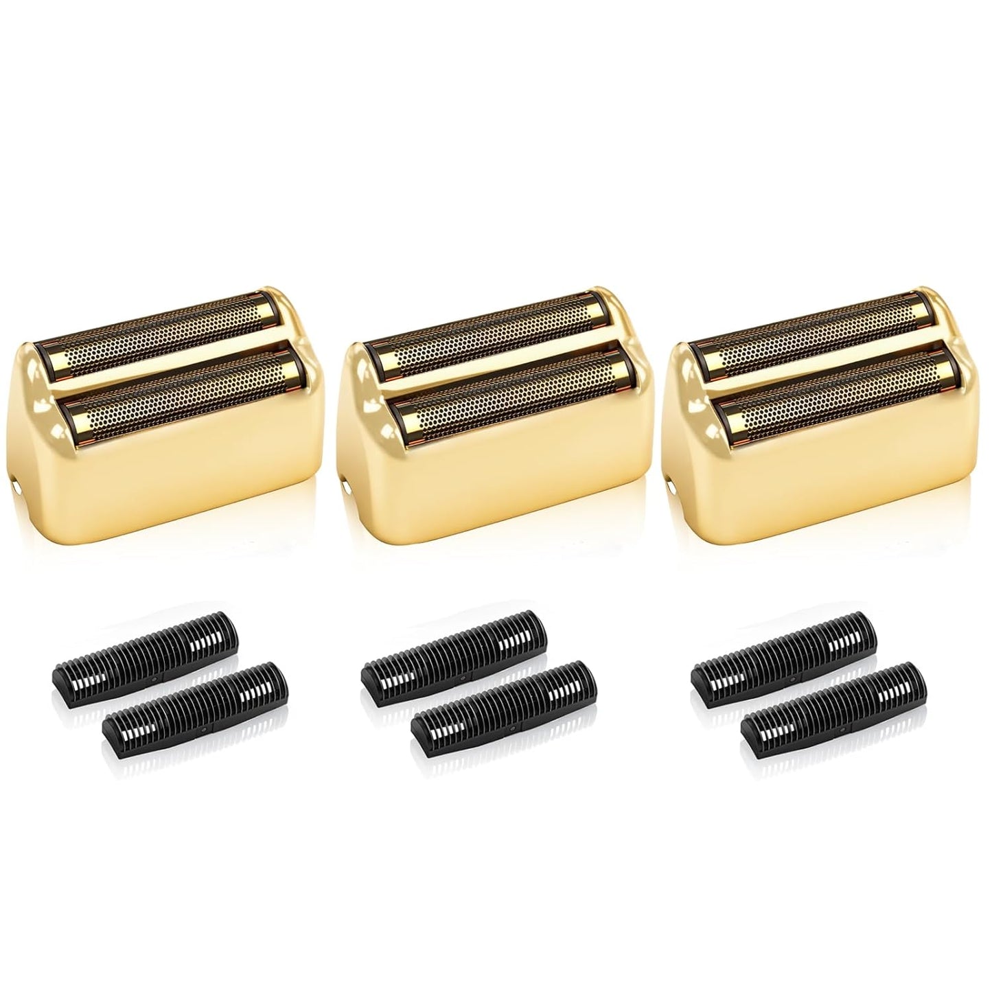 Shaver Replacement Foil & Cutters - Compatible with BaBylissPRO Double FXFS2 | Black 3 Pack
