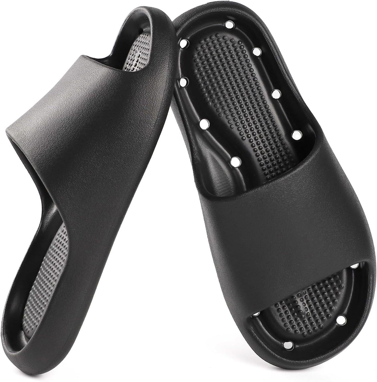 Arch Support Shower Shoes - Quick Drying Slide Sandals with Drain Holes | Soft Cushioned Anti-Slip Pool Slides for Comfort