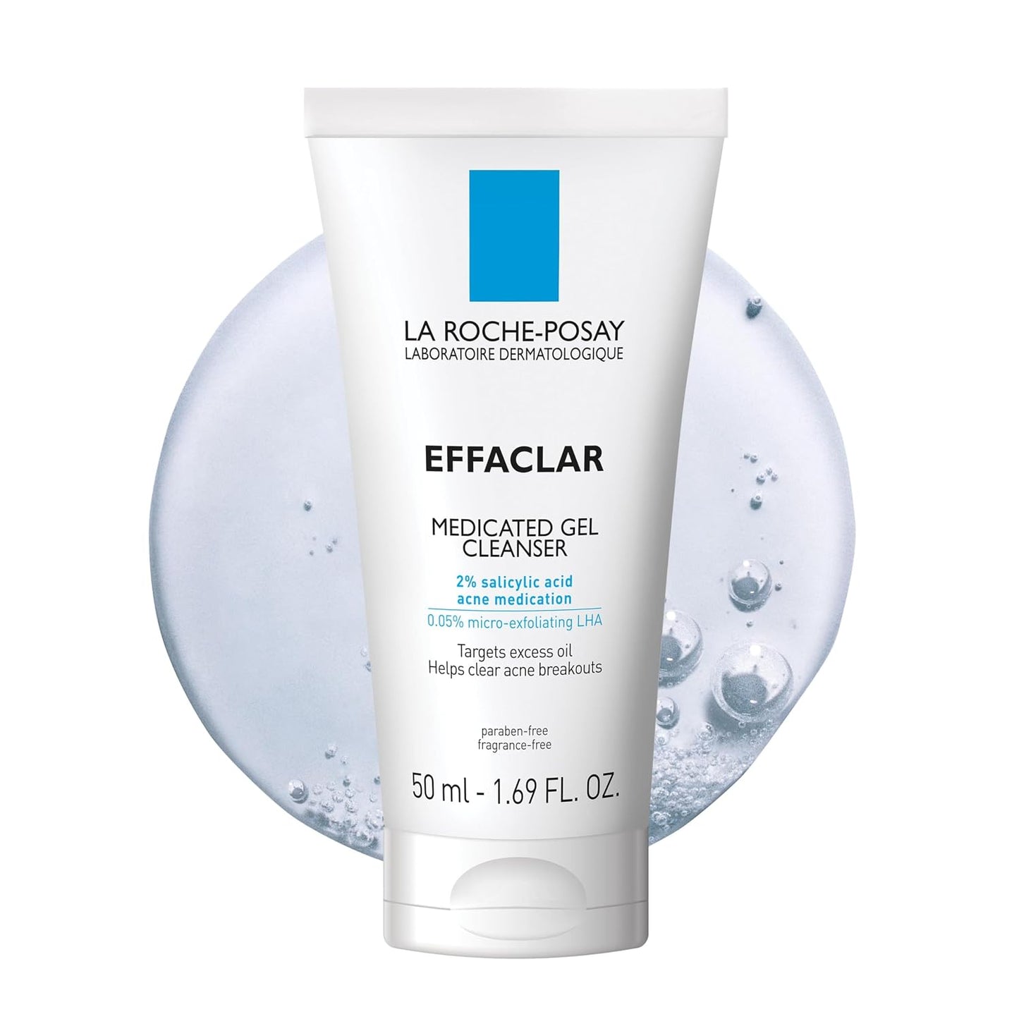 La Roche-Posay Effaclar Medicated Gel Cleanser - 2% Salicylic Acid Foaming Acne Wash | Oil-Free, Targets Excess Oil