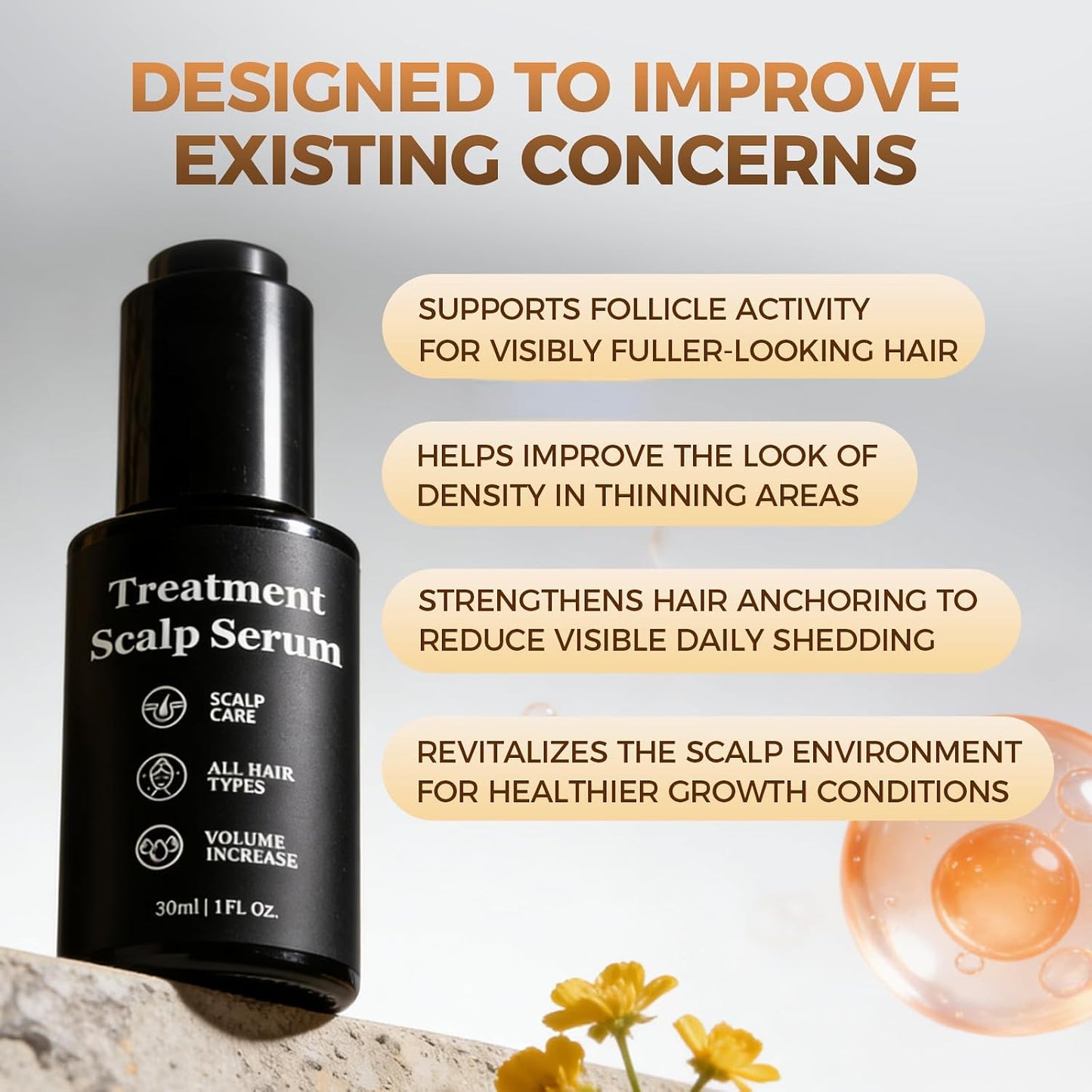Hair Growth Serum - Plant-Based Scalp Care Formula for Fuller-Looking Hair | Nourishes Roots & Supports Healthy Scalp, 1 Fl Oz