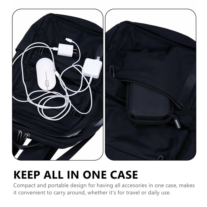 Ginsco Hard Shell Protection Case Electronic Accessories Organizer Pouch for MacBook Air/pro Adapter Chargers Cables Power Bank, for Sandisk Portable SSD Flash Disk SD Card (Black)