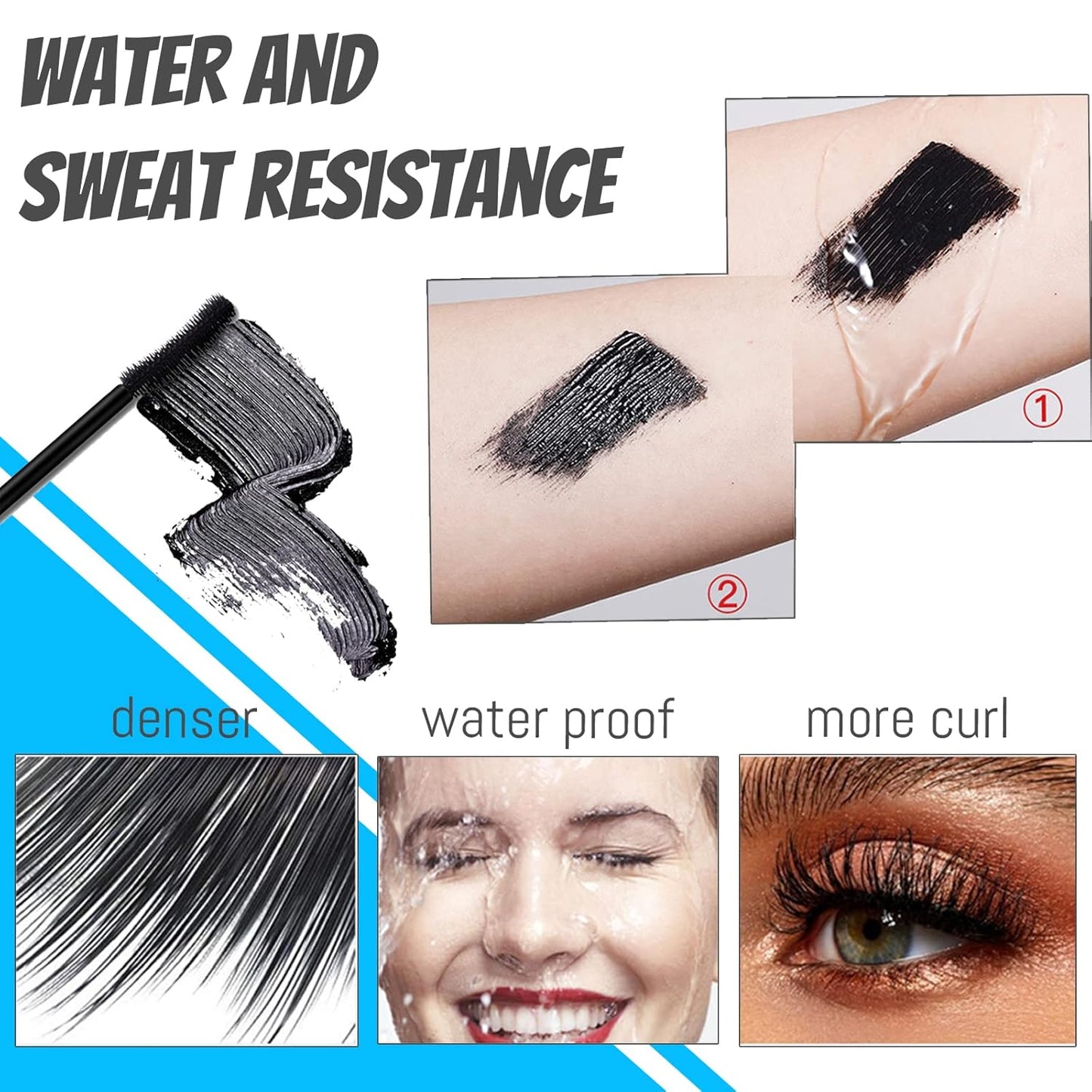 Volumizing Mascara for Seniors | Hypoallergenic, Waterproof Formula for Thinning Lashes - Black (1pc)