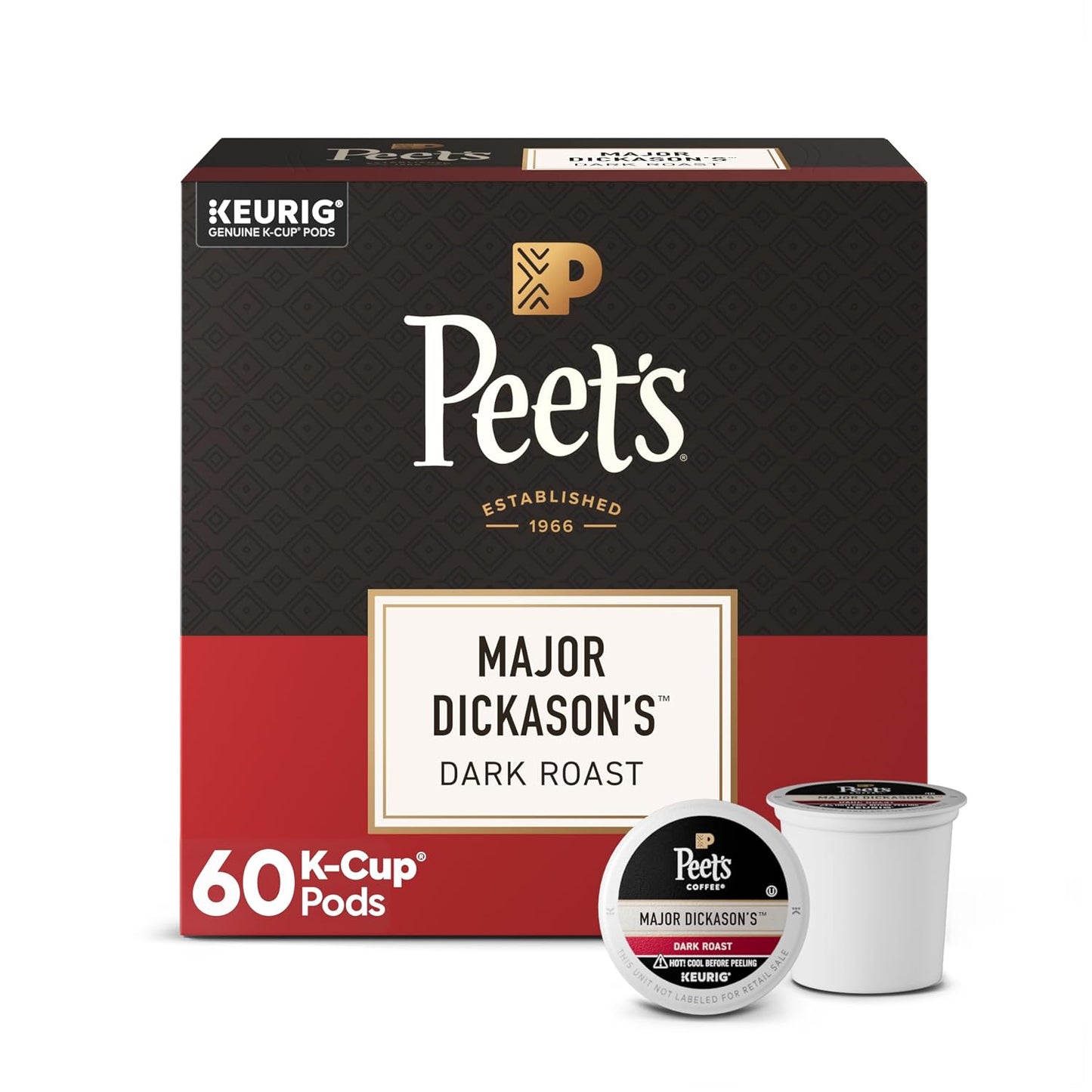 Peet's Coffee Dark Roast K-Cup Pods - Major Dickason's Blend | 75 Count 100% Arabica Coffee