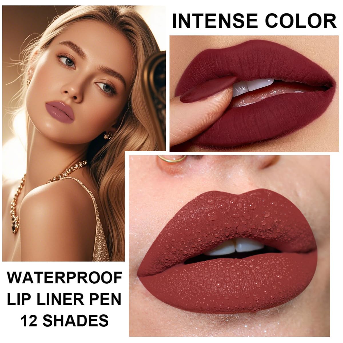 Katiluxiya 12PCS Lip Liner Pencils Set Pack for Shaping & Sculpting Lips, Modifieddark Lip Color Lipsticks,Long-Lasting Waterproof Lipsticks. (03, Color)