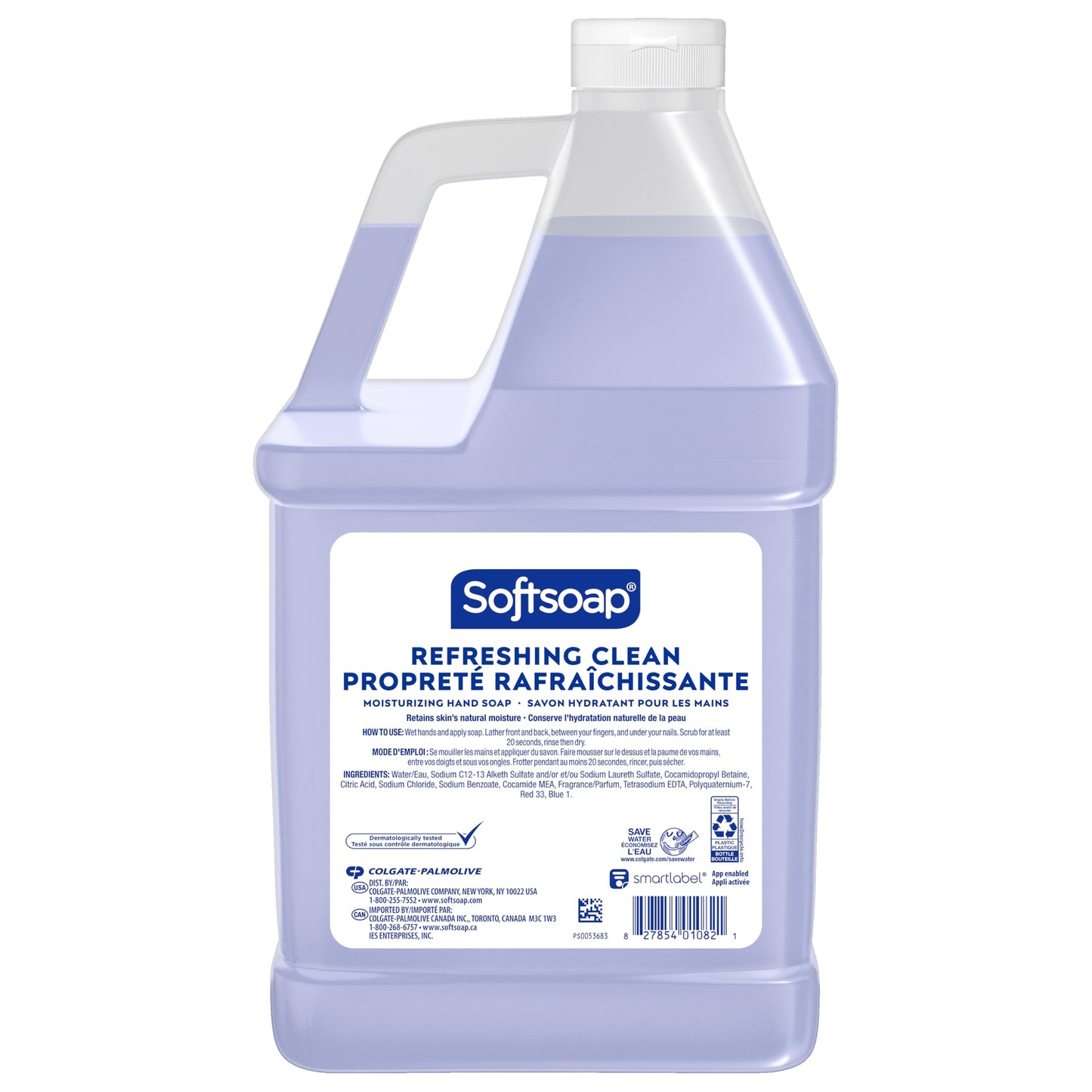 Softsoap Antibacterial Liquid Hand Soap Refill, Refreshing Clean, Moisturizing Hand Soap, 1 Gallon,White