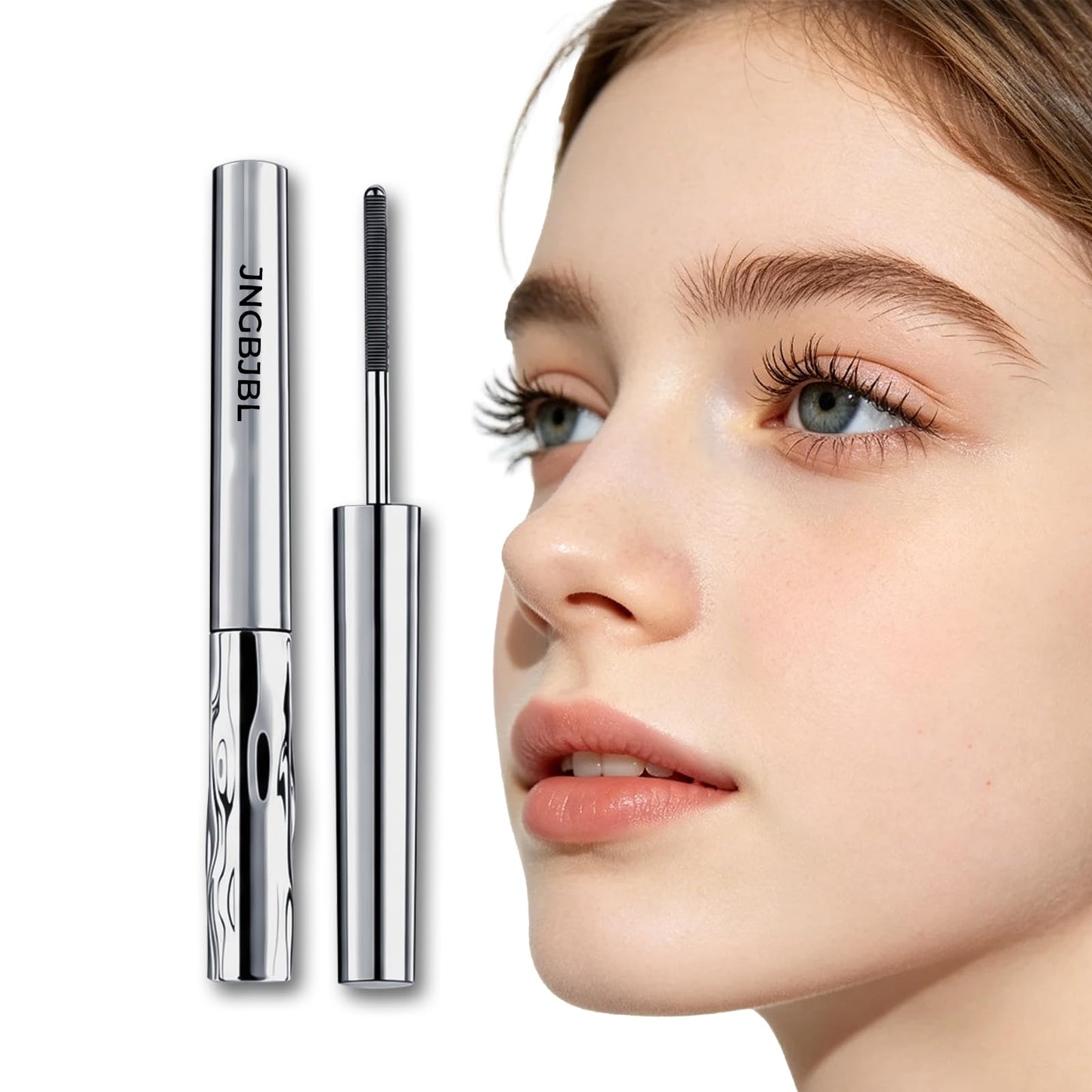 1PCS Iron Wand Mascara, 5D Curling Eyelash Iron Mascara with Washable Metal Wands, Waterproof Mascaras Black Volume and Length, Separating Mascara Volume, Long-lasting Smudge Proof.