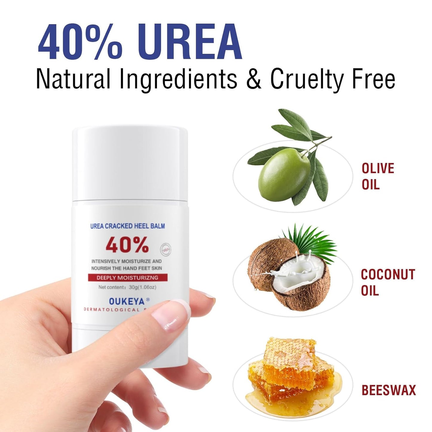 Urea Cream Stick 40% - Maximum Strength Foot & Hand Balm for Dry, Cracked Skin | 1.06 oz