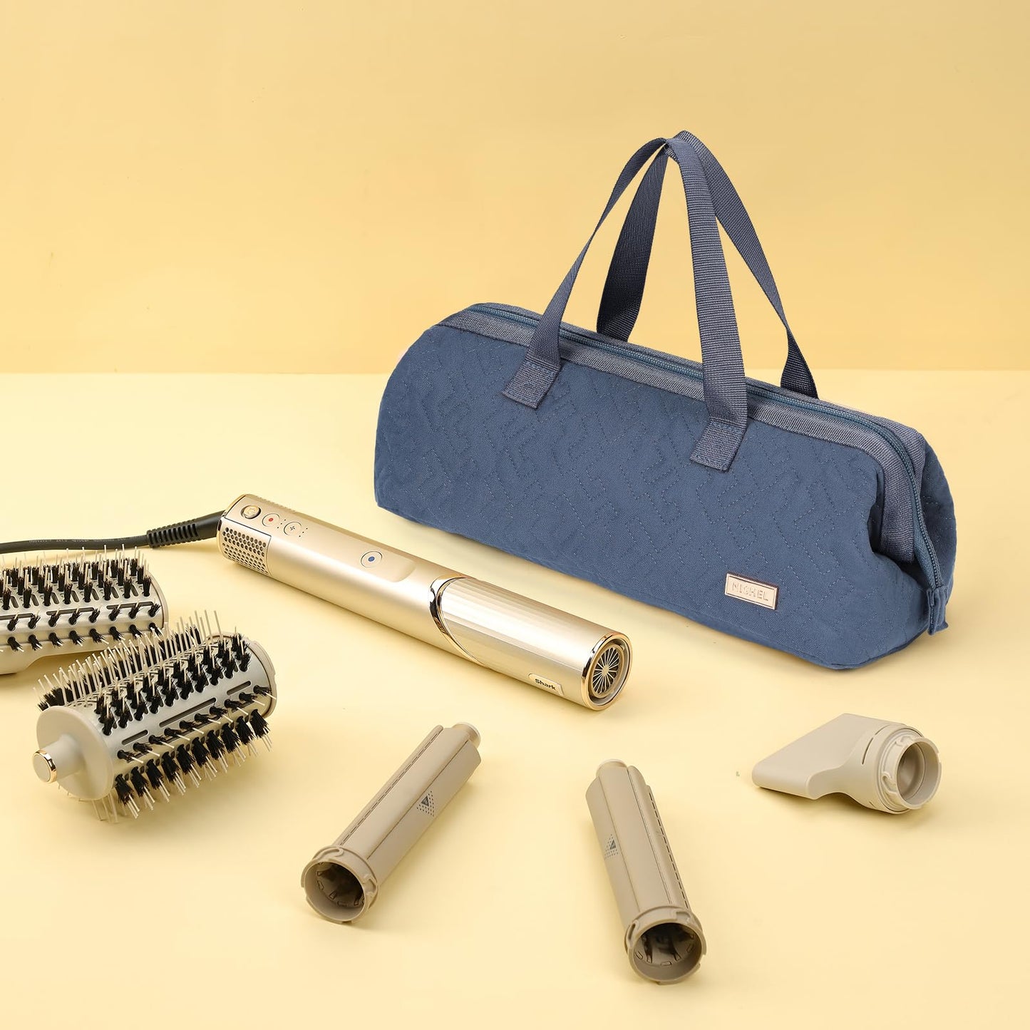 NISHEL Hair Tools Travel Bag Dryer Curling Iron Attachment Organizer Case