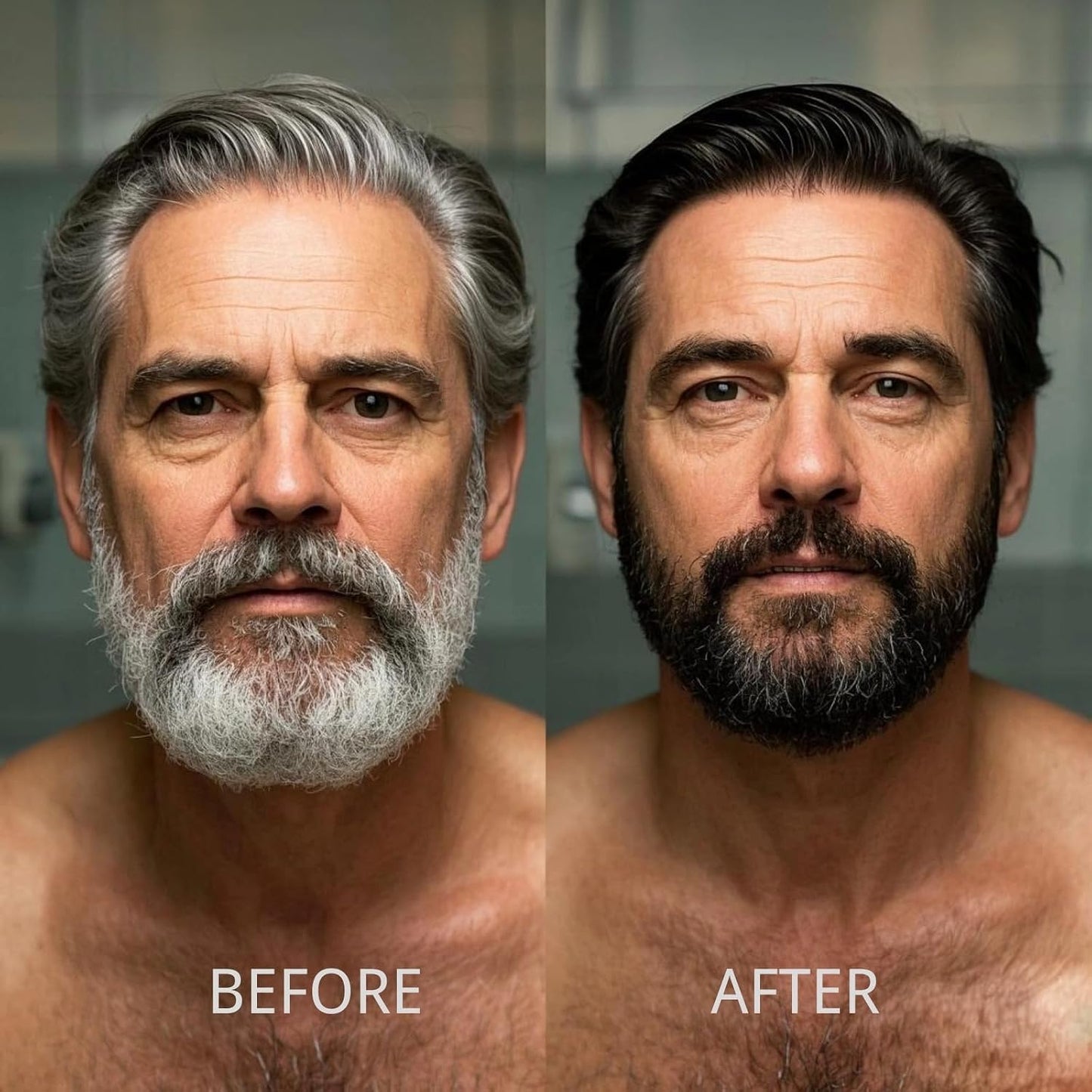 Beard Dye Shampoo for Men - 5 Minute Gray Coverage with Argan & Coconut Oil | No-Mess Formula, 200ML