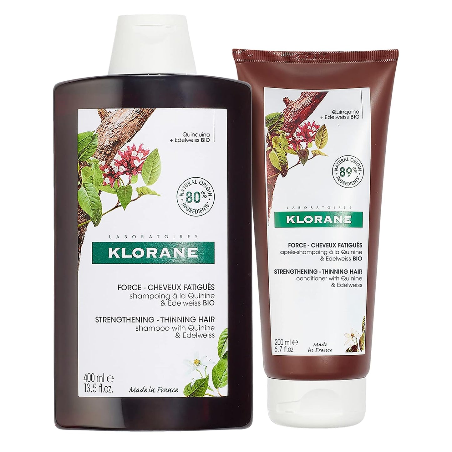 Klorane Strengthening Shampoo with Quinine - Natural Thickening Solution for Hair Thinning | 13.5 fl. oz.