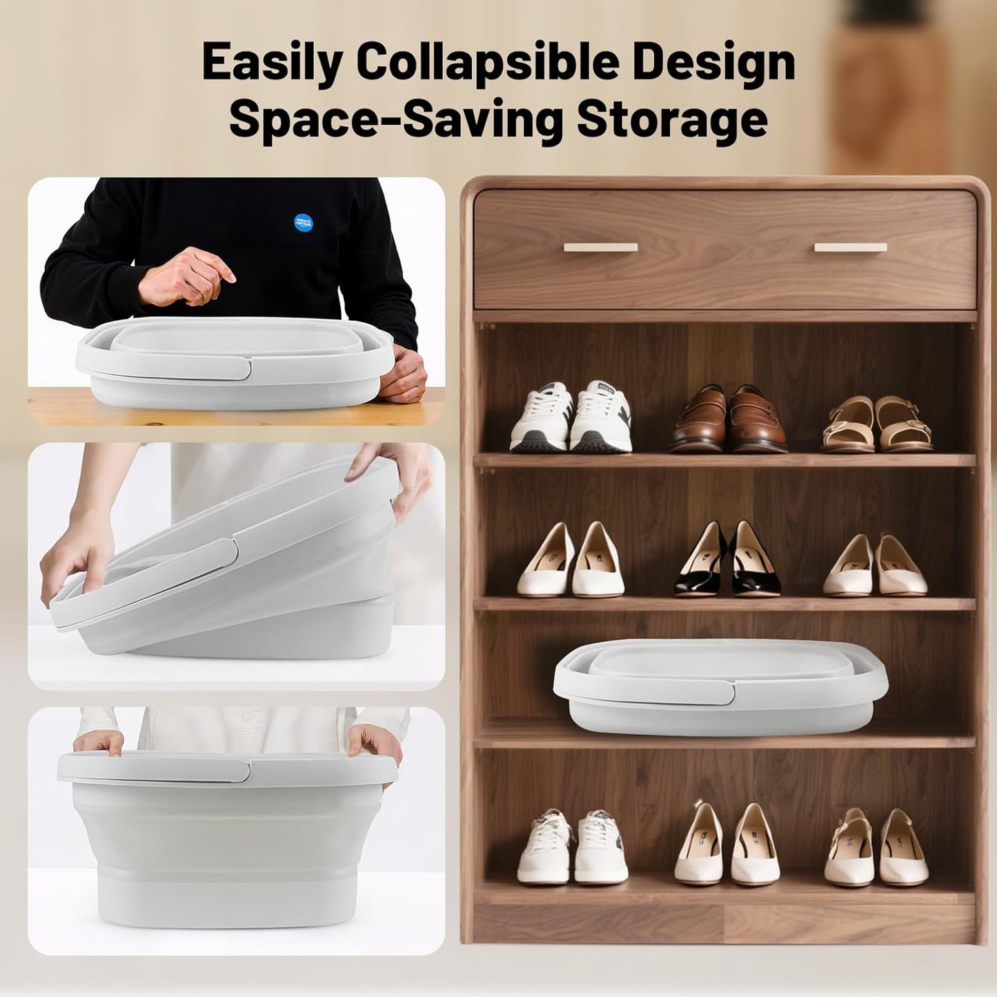 Ionic Foot Bath Detox Machine - Home Spa Foot Soak Tub with 2 Arrays & 80 Liners | Folding Design for Easy Storage