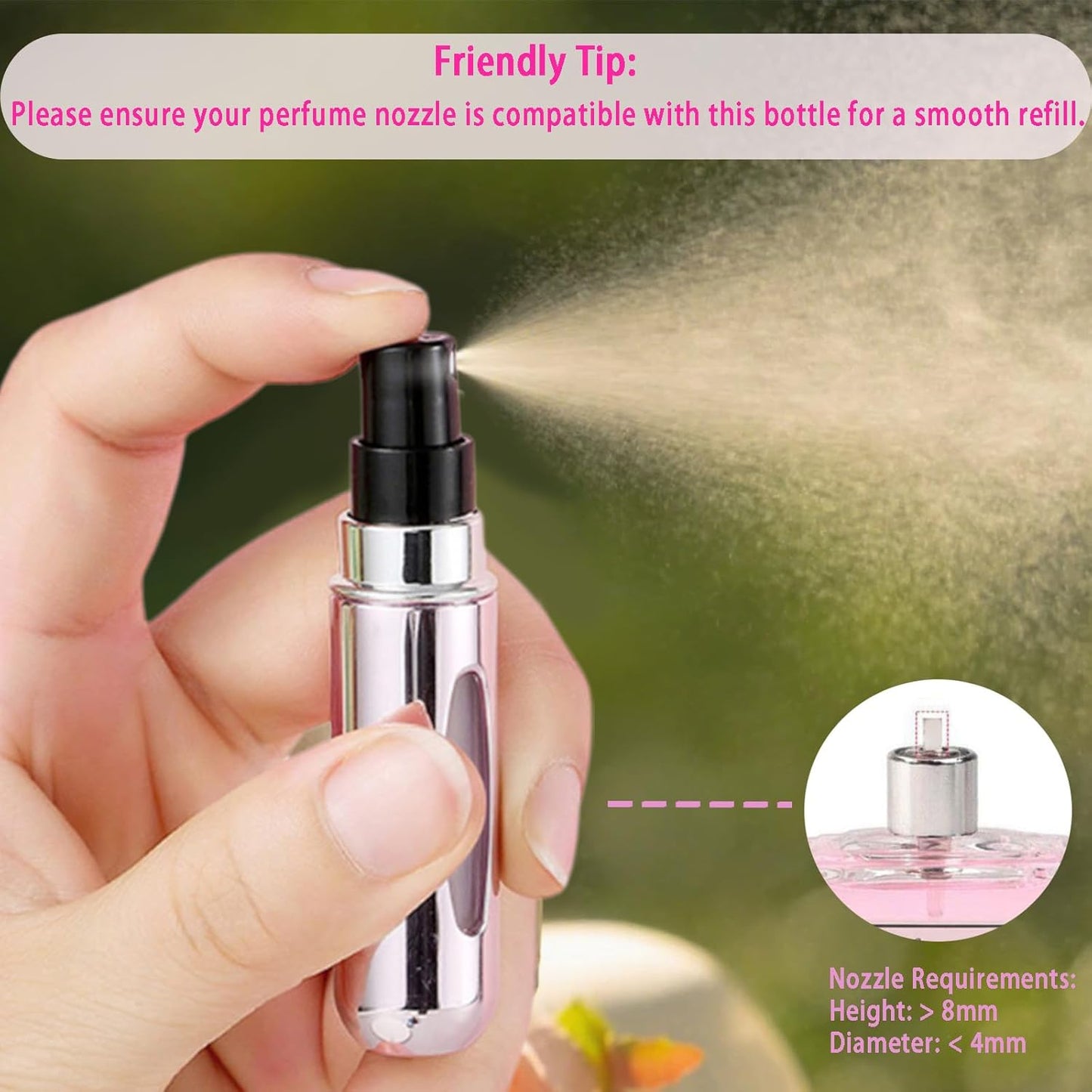 Refillable Travel Perfume Bottle Set - 5ml Mini Spray Bottles | 3 Pack for Easy Fragrance On-the-Go