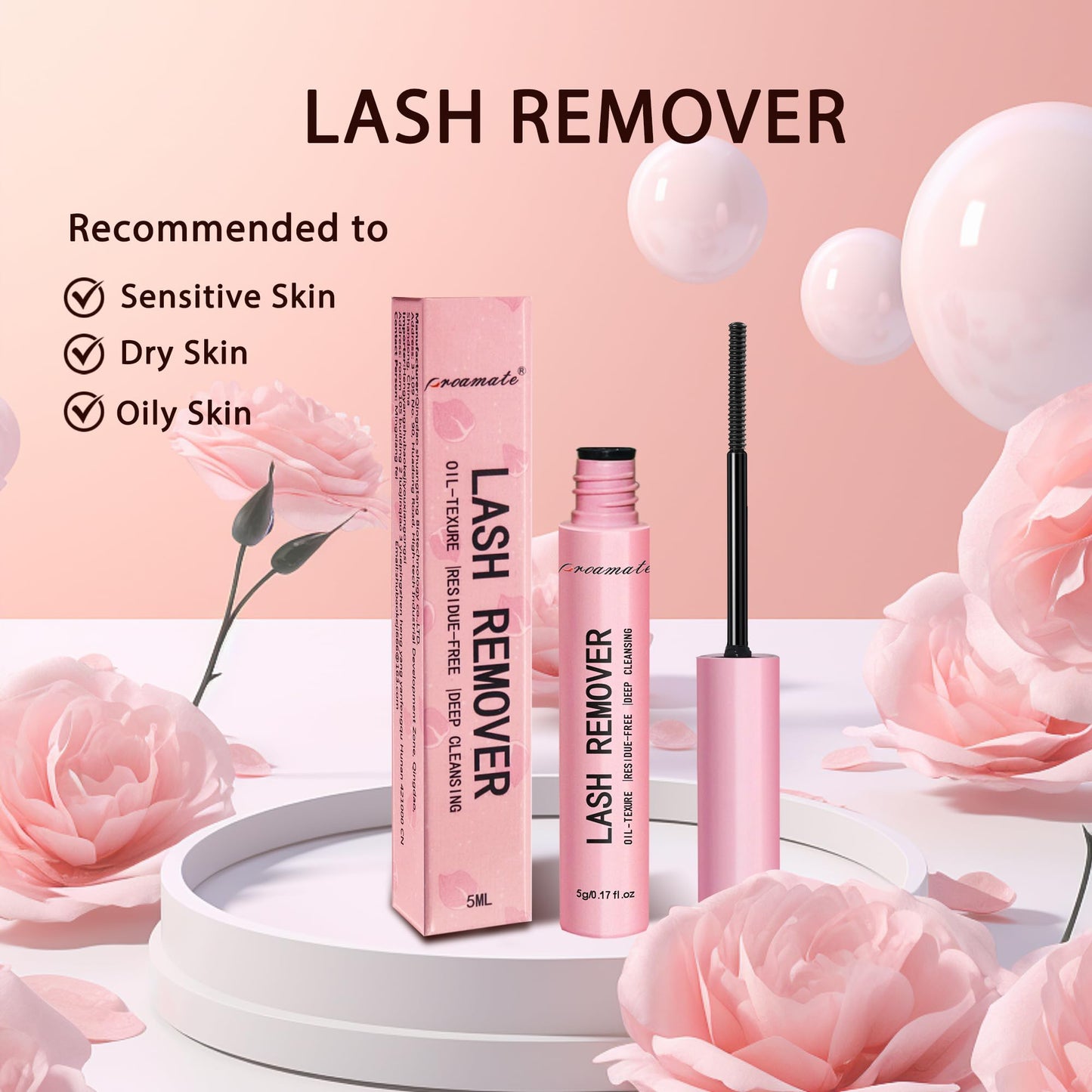 Cluster Lash Glue Remover Lash Remover DIY Eyelash Extension Remover, Easy Removal of Cluster Eyelashes Gentle Soothing Nourishing Self-Use Oil Texture