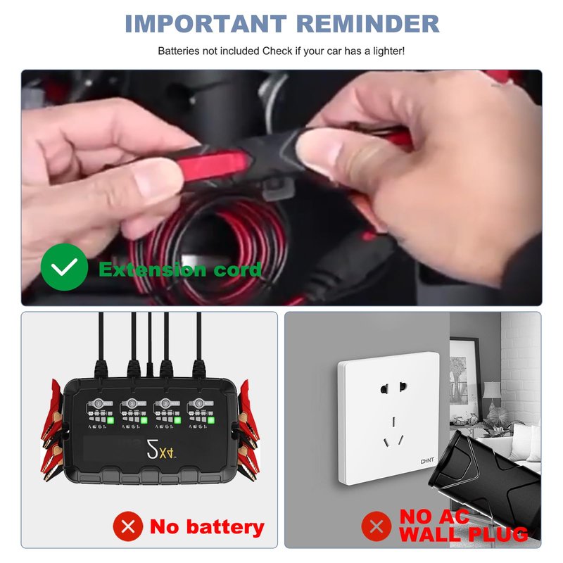SGEOYPIL GC004 X-Connect Extension Cable Accessory for NOCO Genius Smart Battery Chargers 10FT Automotive Wires Harness