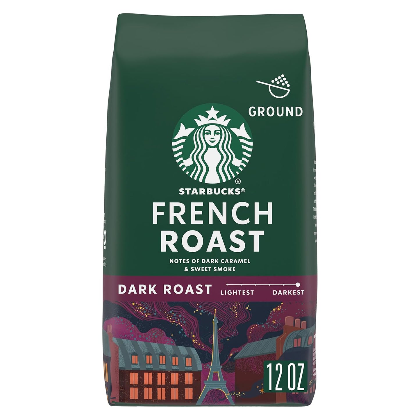 Starbucks Ground Coffee - Dark Roast Italian Blend | 100% Arabica, 18 oz Bag