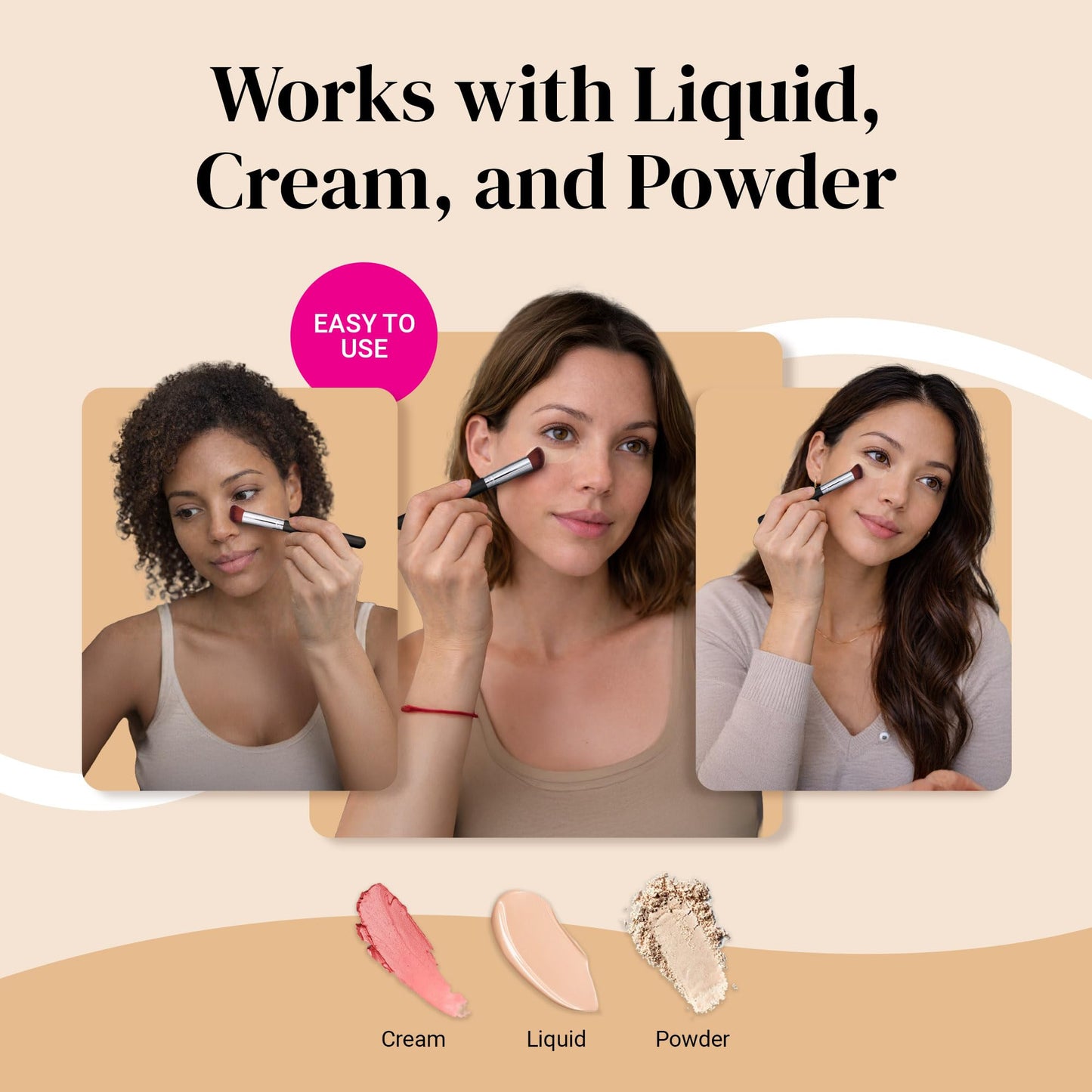 Angled Concealer Brush by Keshima - Under-Eye Concealing, Contouring & Setting, Seamless Streak-Free Finish - Works with Liquid, Cream & Powder - Soft, Dense Synthetic Bristles