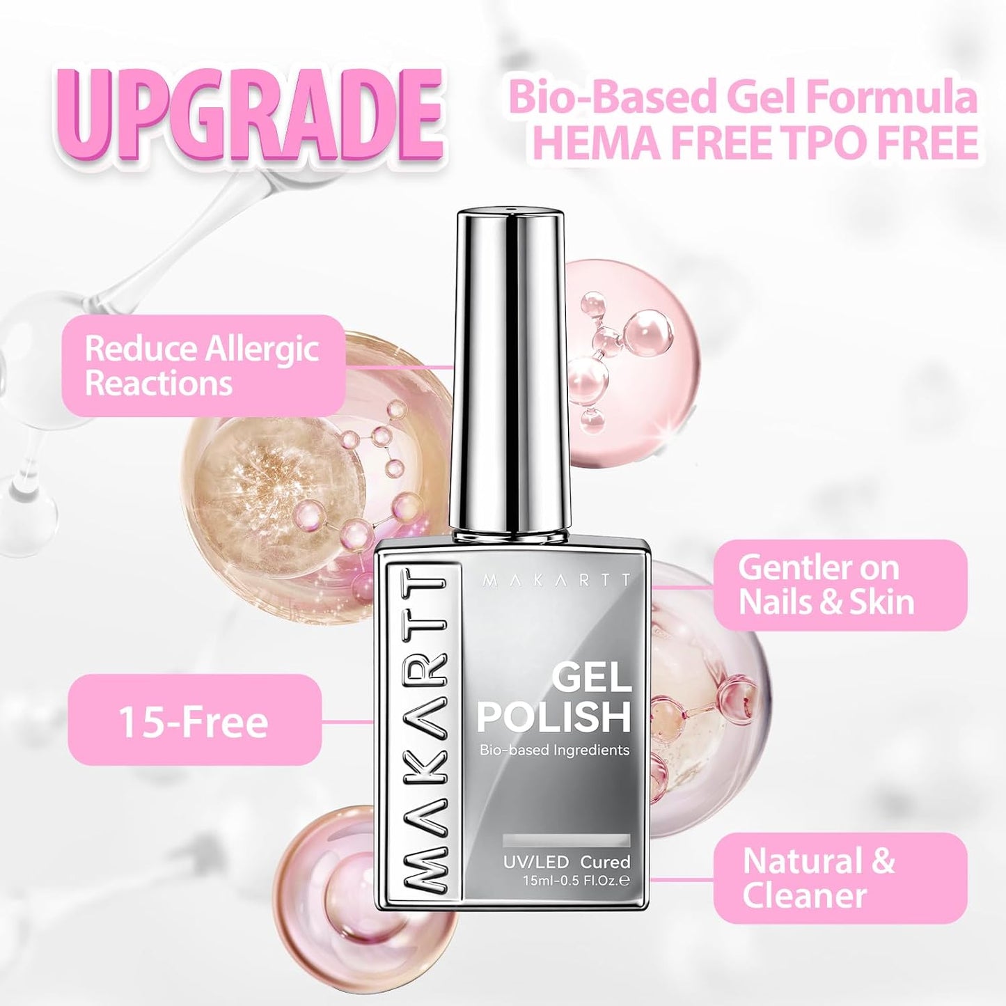 Milky White Gel Nail Polish - Hema-Free Neutral Jelly | 15ML Soak Off UV LED for DIY Home Manicure