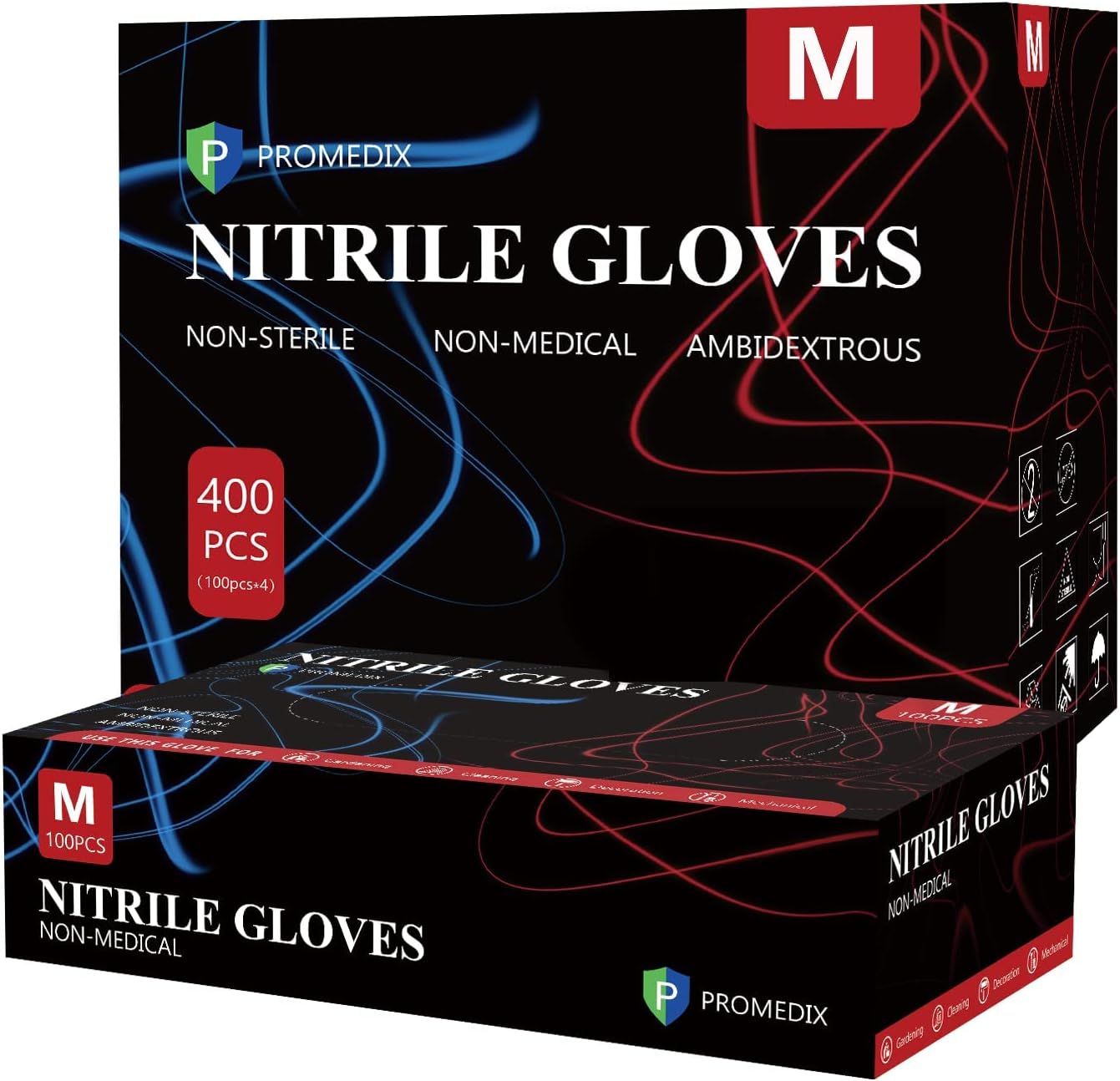 Nitrile Disposable Gloves - 4 Mil, 100 Count | Latex-Free, Powder-Free, Food Safe for Cooking & Household Use