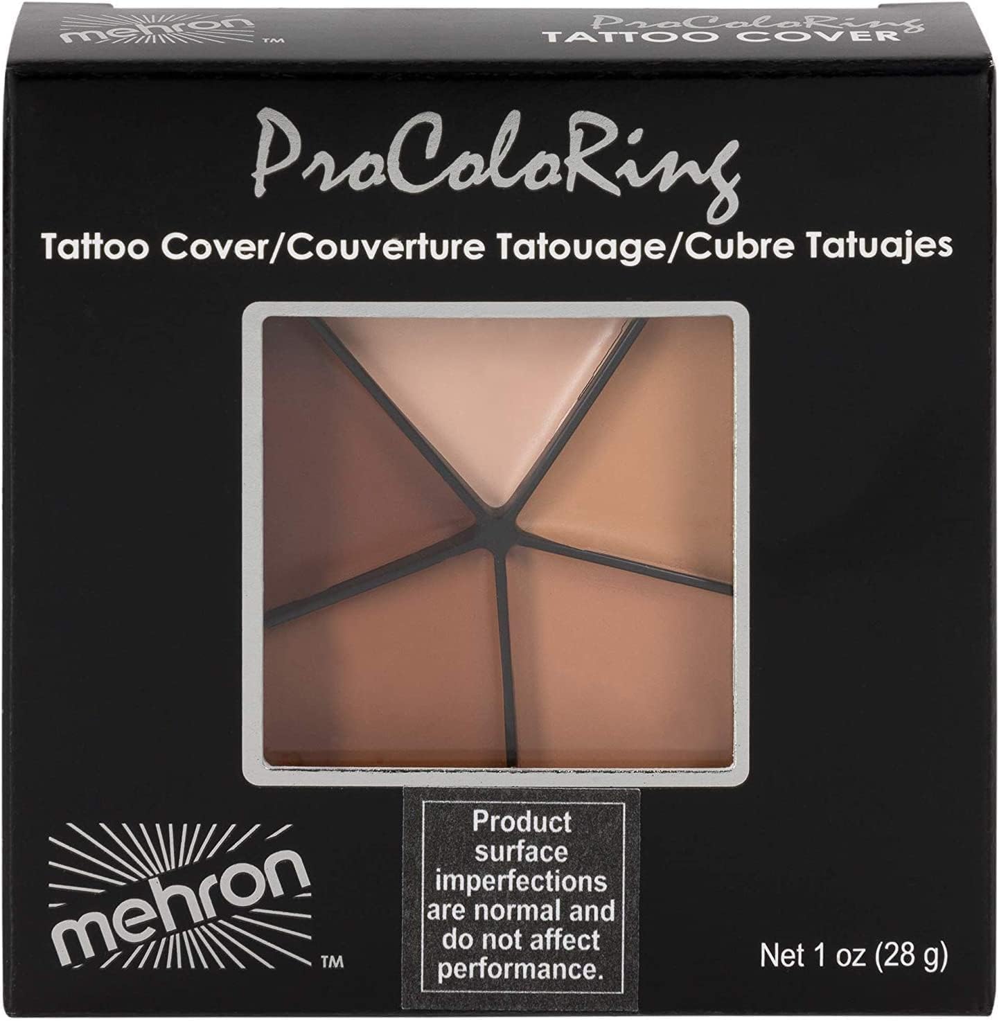 Mehron Makeup Tattoo Cover ProColoring - 5 Color Wheel Concealer for Tattoo Coverage | Made in the USA