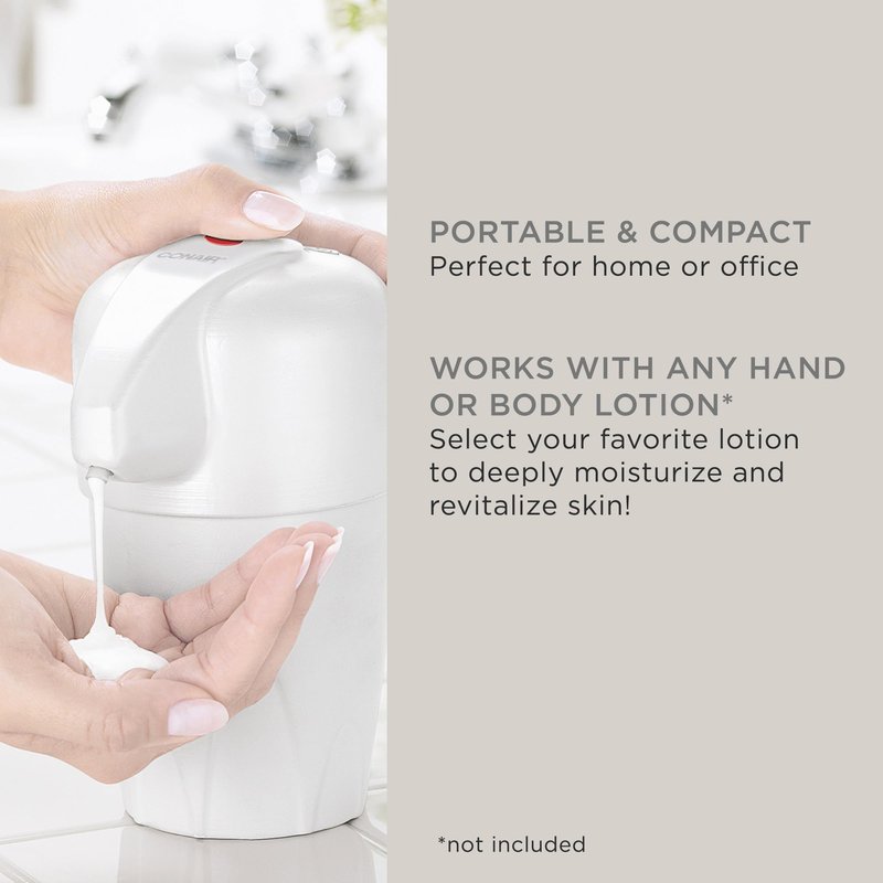 True Glow by Conair Lotion Warmer - Heated Lotion Dispenser for Body and Hand Lotion - White