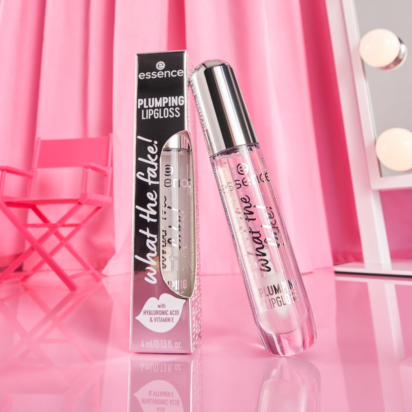 essence | What The Fake! Plumping Lipgloss | High-Shine, Glass-Like Finish | Instant Plumping Effect | Infused with Hyaluronic Acid | Vegan & Cruelty Free (100 | Sheer Genius)