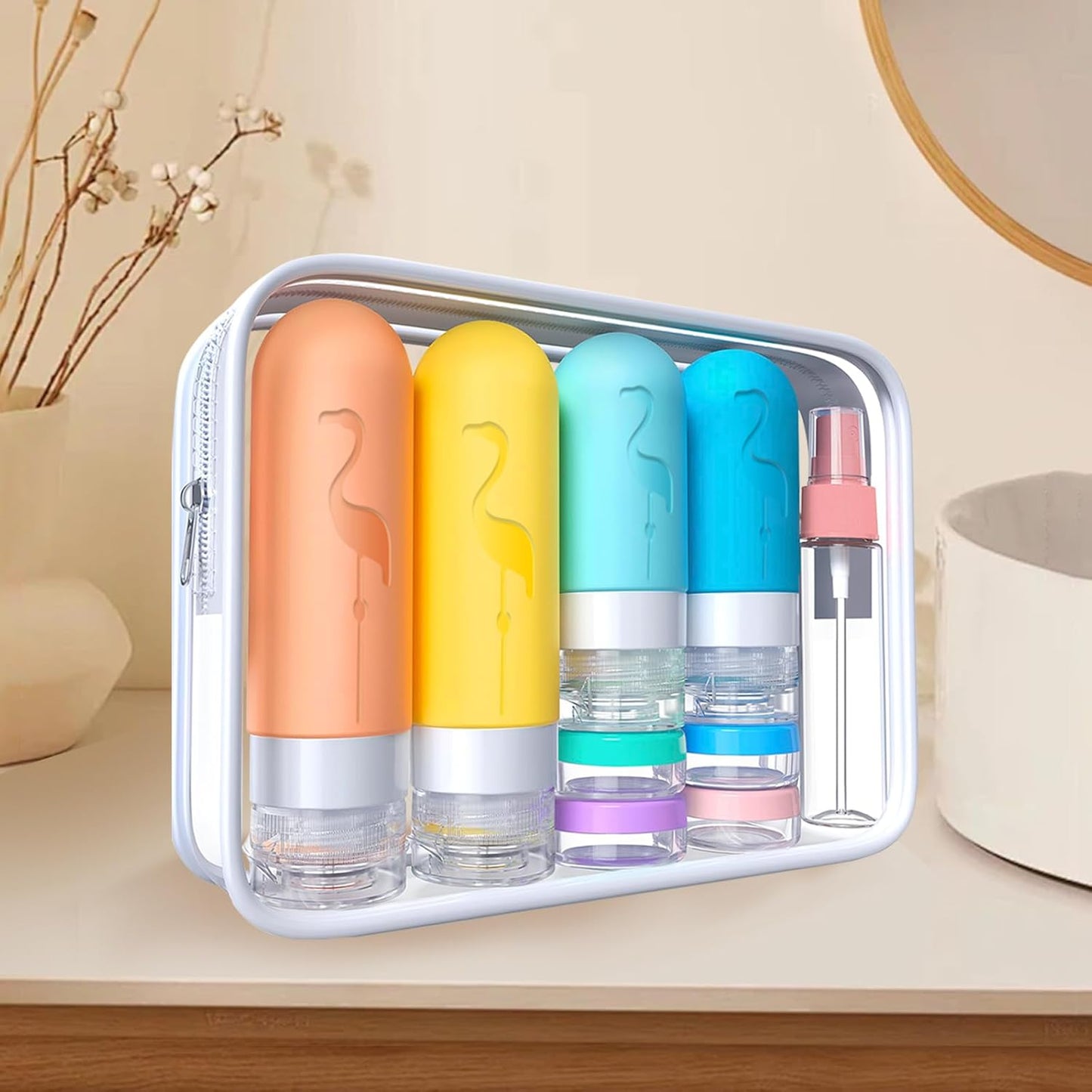 Vipop Travel Size Bottles - 3 oz Leak-Proof Silicone Containers for Toiletries | TSA Approved