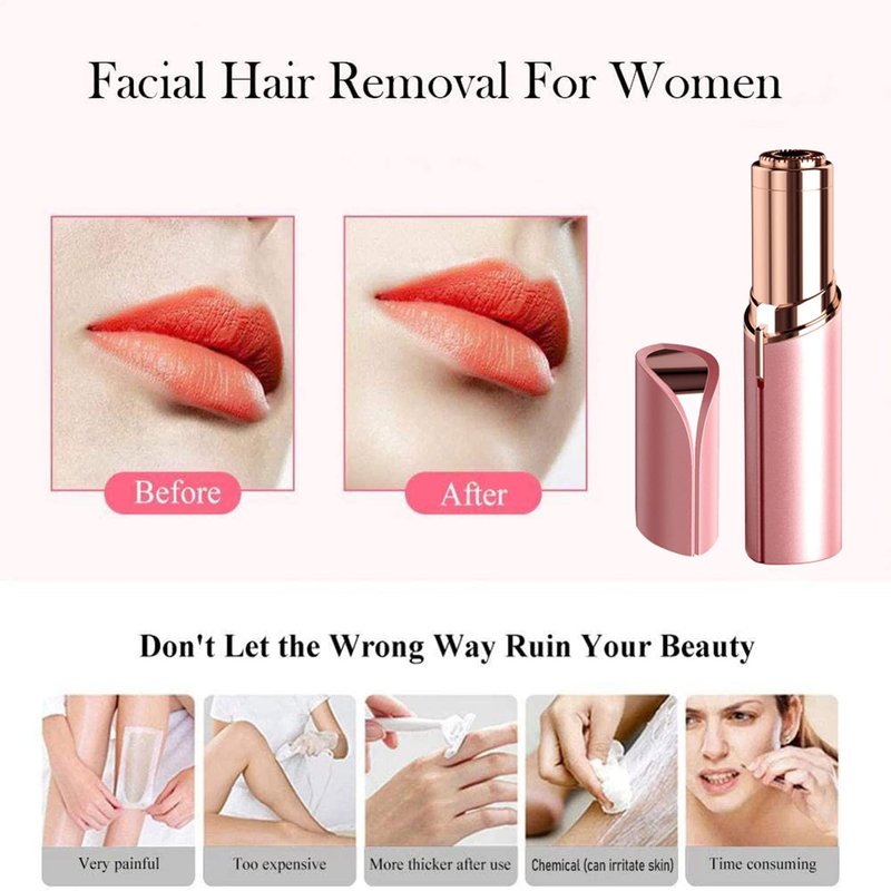 Facial Hair Removal for Women Painless Hair Remover, Waterproof Shaver Razor Hair Remover with LED Light for Face Bikini Peach Fuzz Upper Mustache Lip Chin (Rainbow)