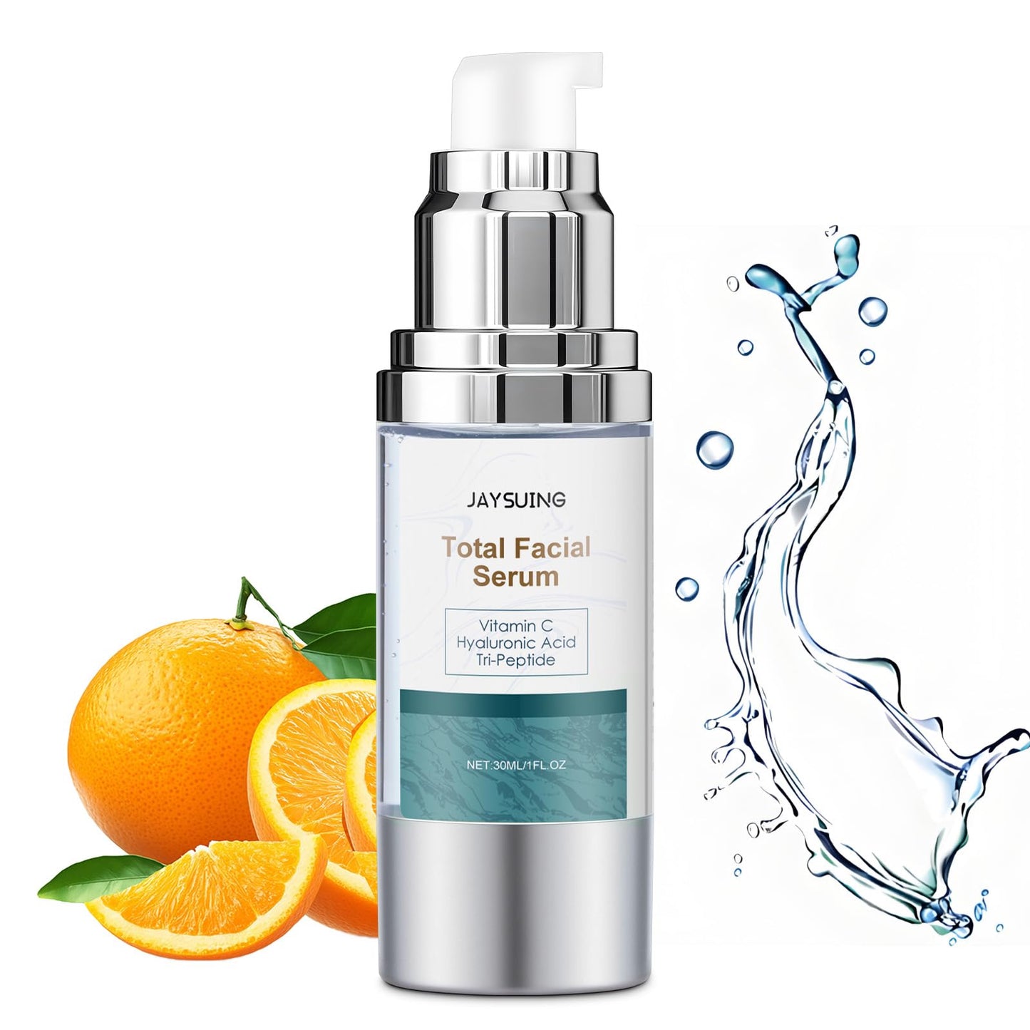 Vitamin C Serum for Face with Hyaluronic Acid & Peptides - Anti Aging Serum for Women & Men, Dark Spot Corrector for Firming, Hydrating Treatment to Reduce Wrinkles & Fine Lines, 1 fl oz