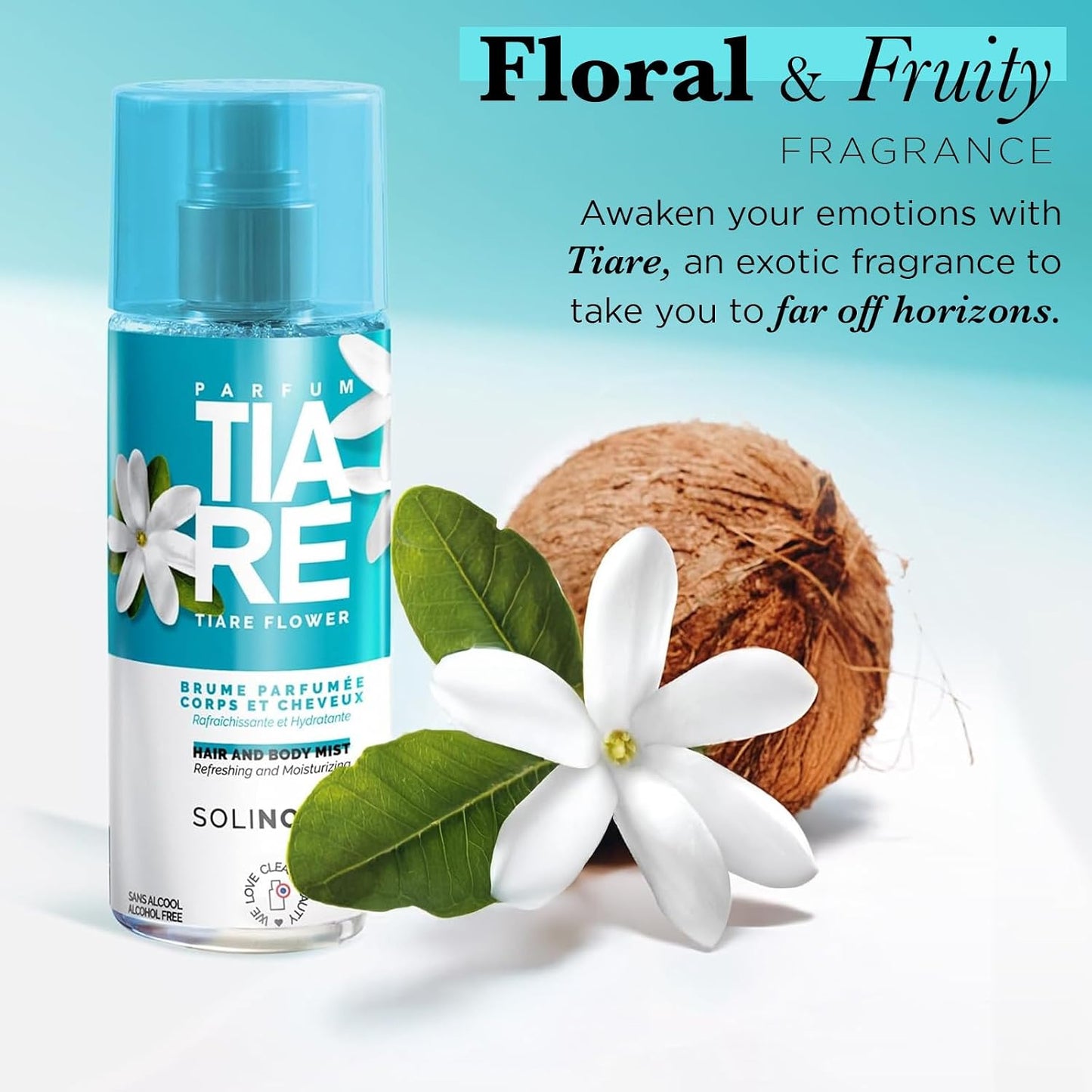 Tiare Body & Hair Mist - Tropical Vanilla Floral Perfume Spray | Alcohol-Free Hydrating Formula, 8.45 Fl Oz