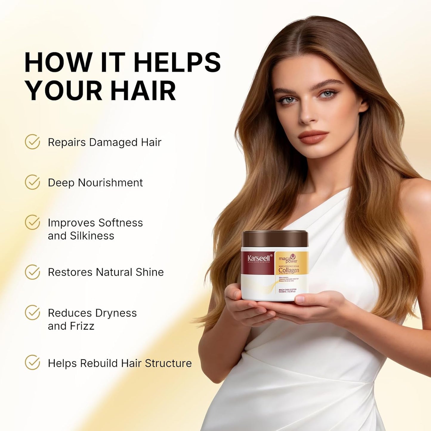 Collagen Hair Mask - Deep Repair Treatment with Argan Oil for All Hair Types | 16.90 oz (500ml)