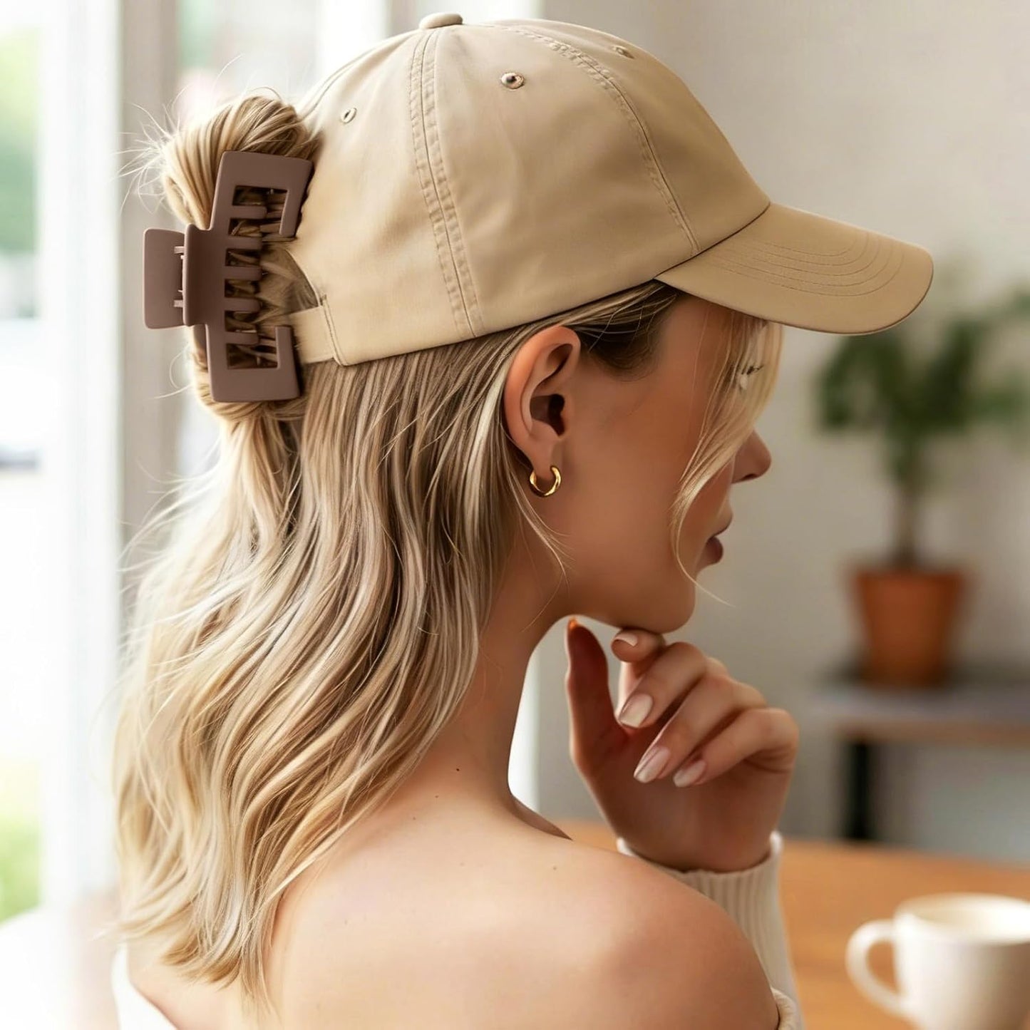 Hair Claw Clips - 6 PCS Non-Slip Strong Hold for Baseball Caps | Ideal for Thick & Thin Hair